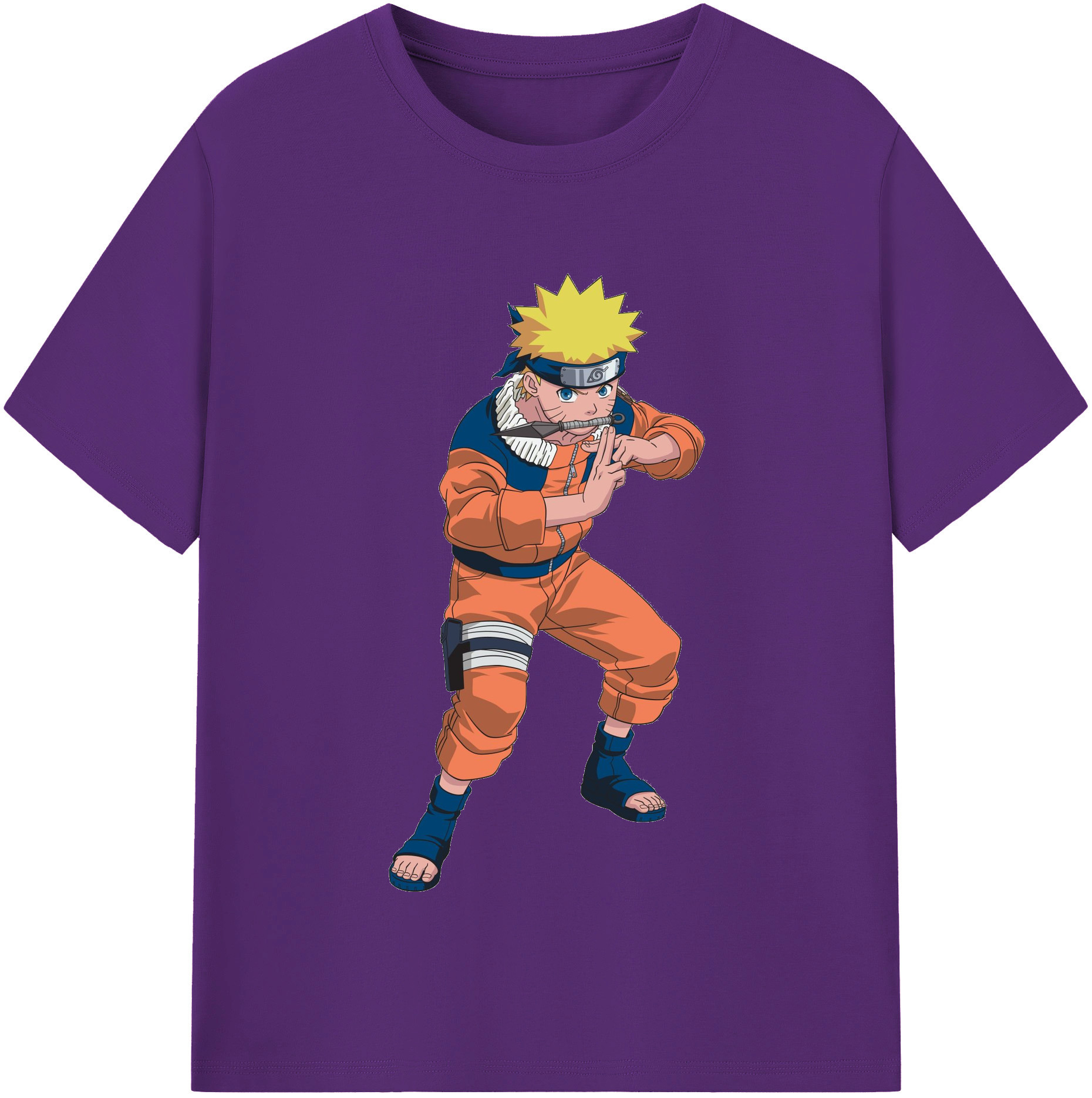 （画像用） NARUTO -ナルト- うずまき ナルト Uzumaki Naruto 綿100％半袖Tシャツ（フロントプリント）