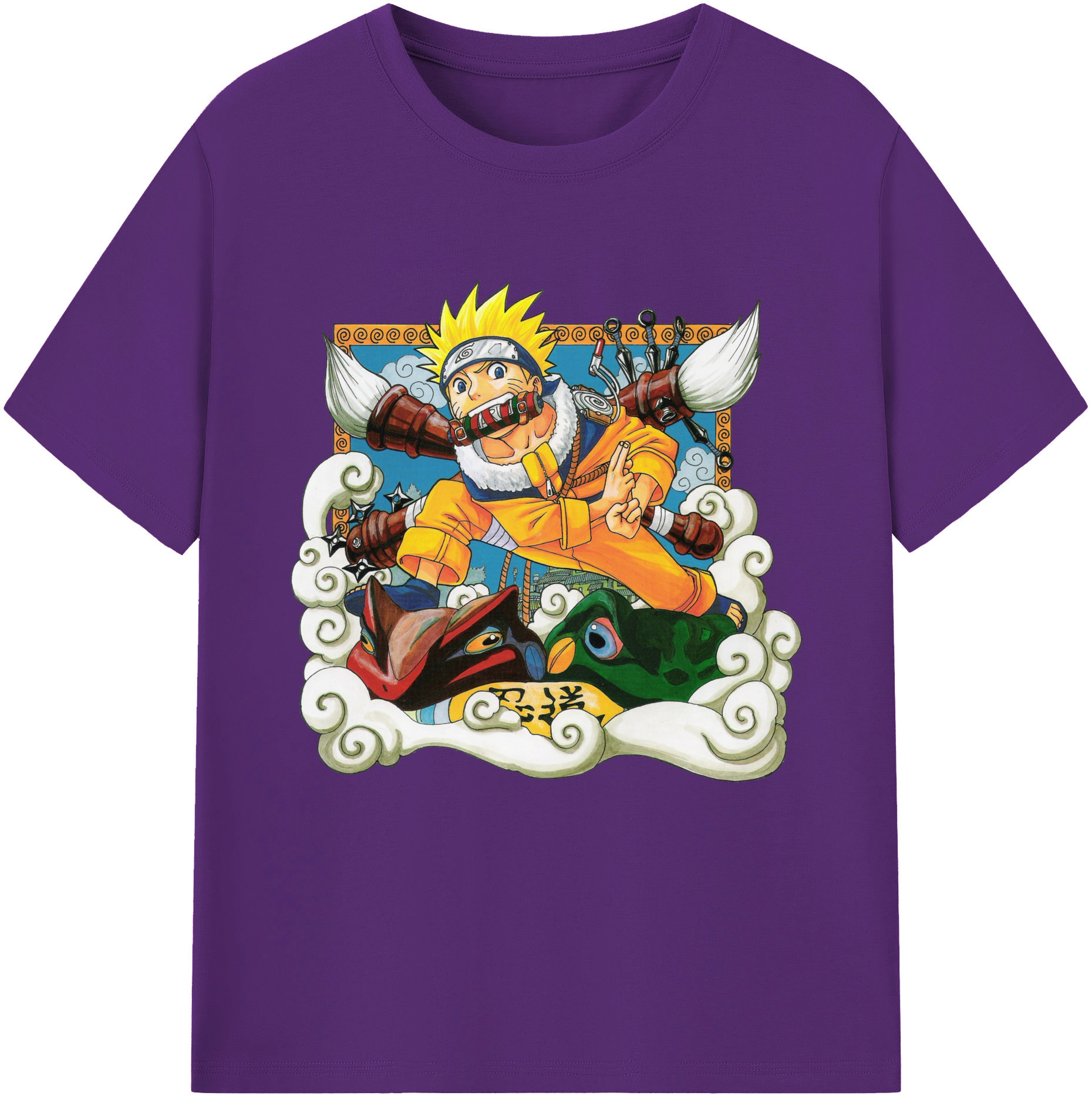 （画像用） NARUTO -ナルト- うずまき ナルト Uzumaki Naruto 綿100％半袖Tシャツ（フロントプリント）