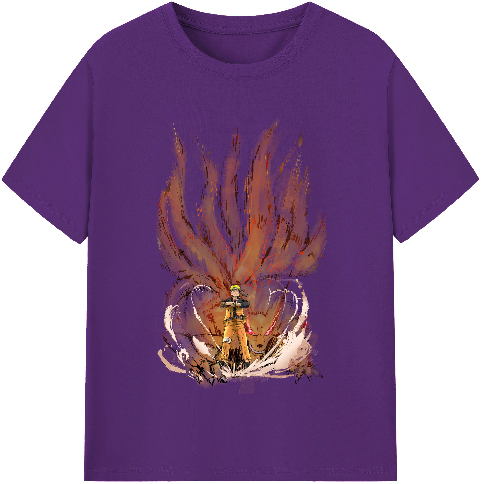 （画像用） NARUTO -ナルト- うずまき ナルト Uzumaki Naruto 綿100％半袖Tシャツ（フロントプリント）
