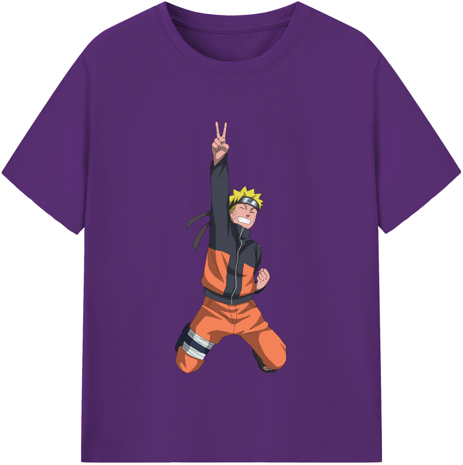 （画像用） NARUTO -ナルト- うずまき ナルト Uzumaki Naruto 綿100％半袖Tシャツ（フロントプリント）