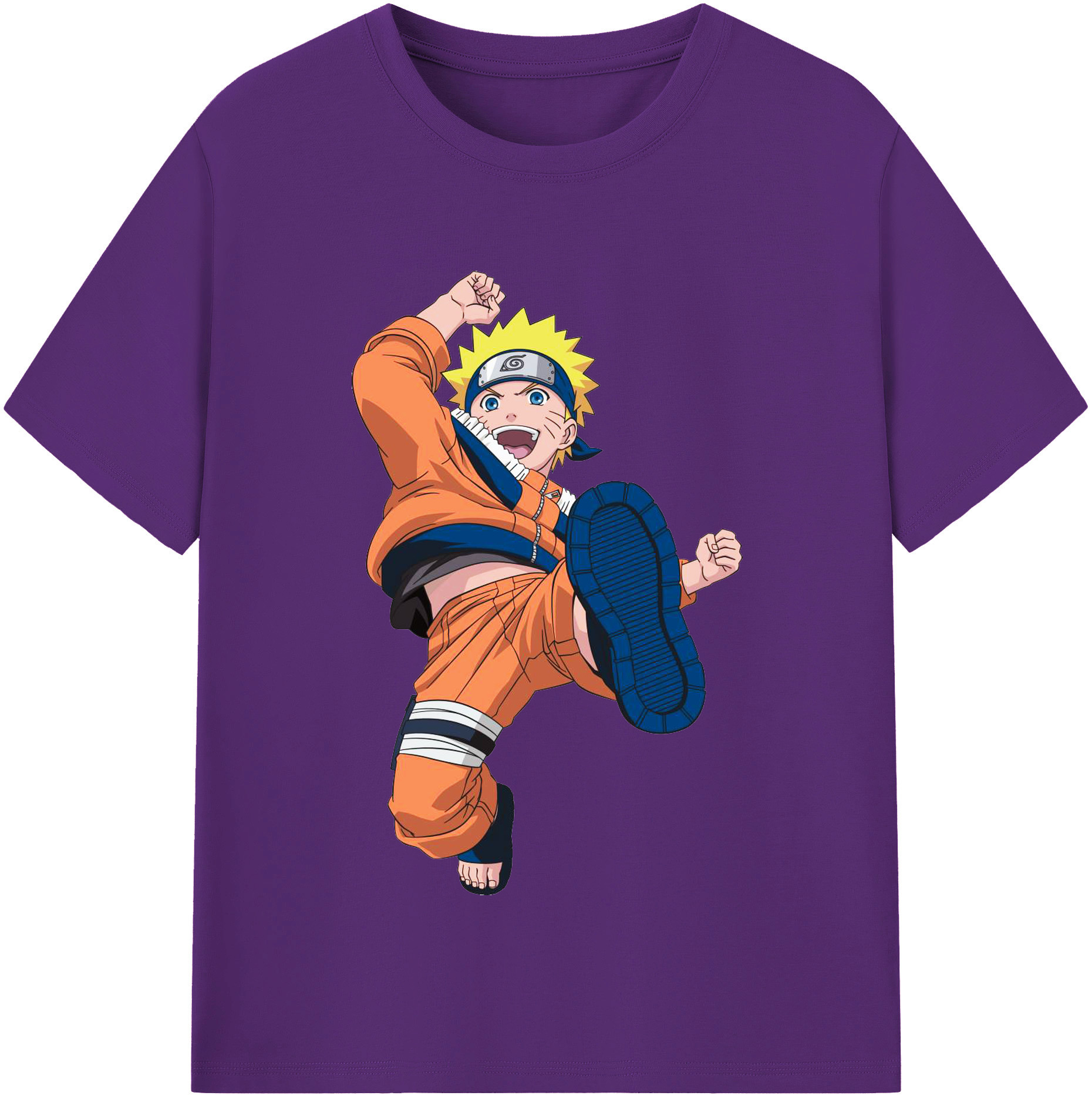 （画像用） NARUTO -ナルト- うずまき ナルト Uzumaki Naruto 綿100％半袖Tシャツ（フロントプリント）