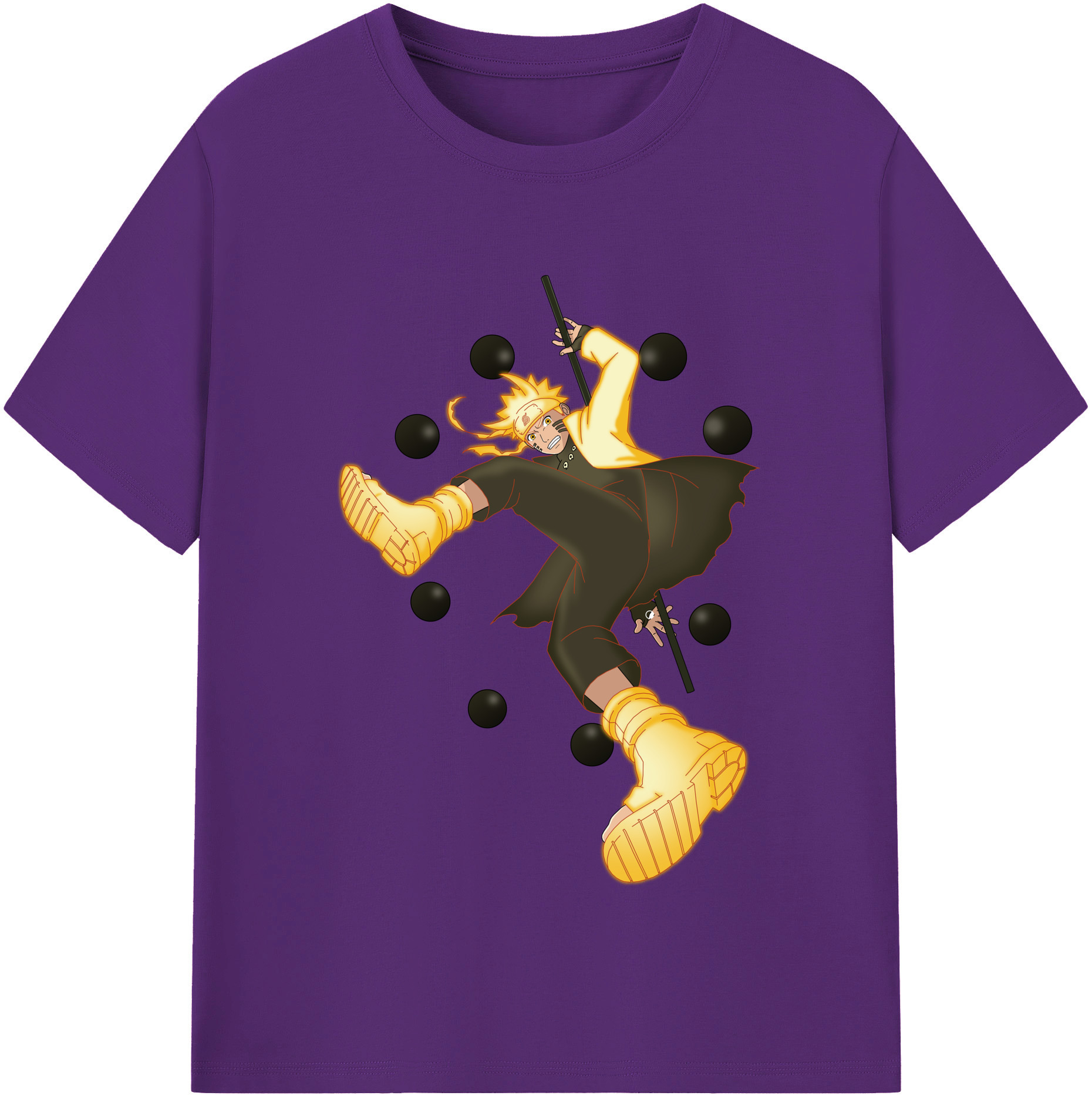 （画像用） NARUTO -ナルト- うずまき ナルト Uzumaki Naruto 綿100％半袖Tシャツ（フロントプリント）
