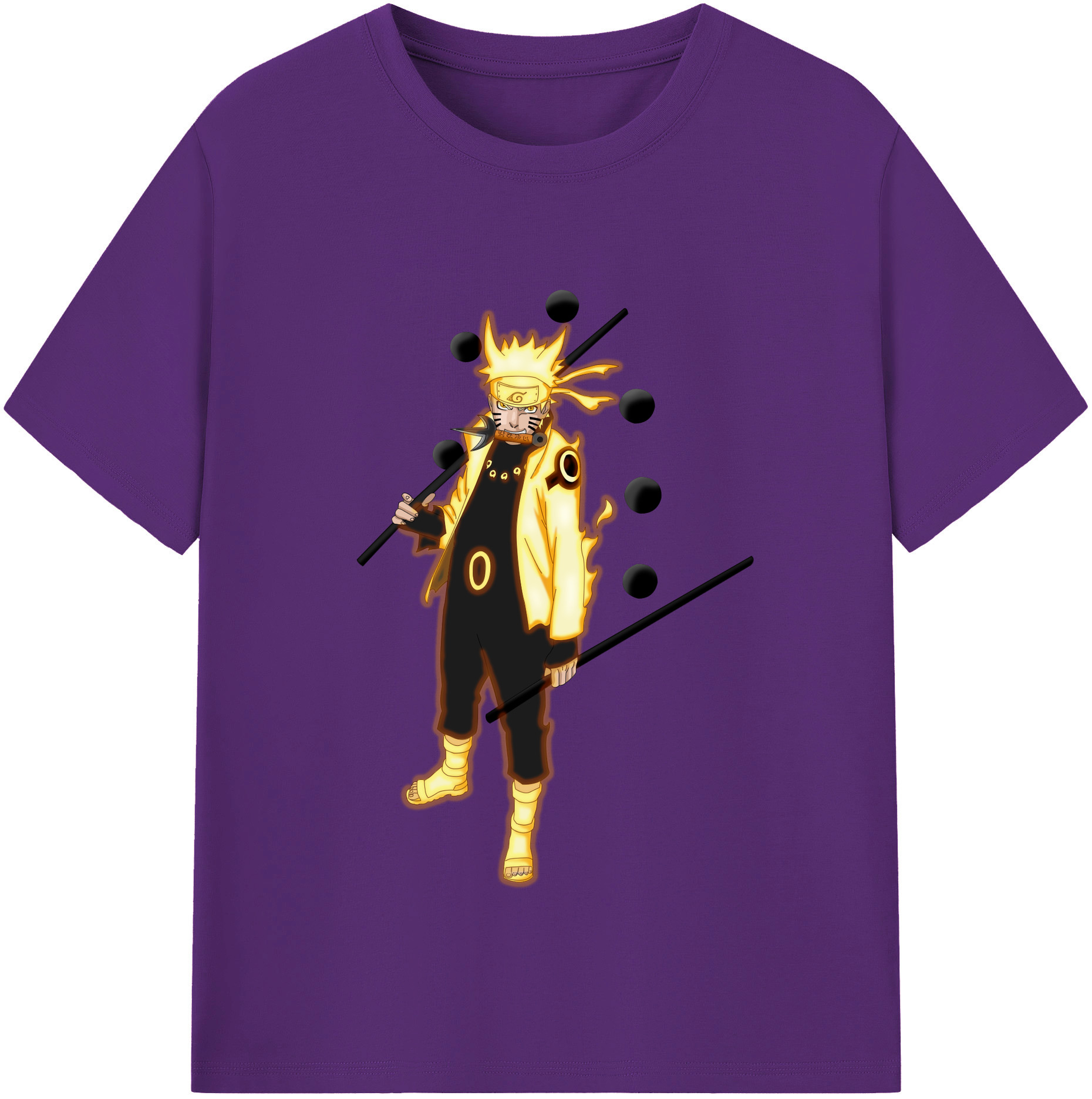 （画像用） NARUTO -ナルト- うずまき ナルト Uzumaki Naruto 綿100％半袖Tシャツ（フロントプリント）