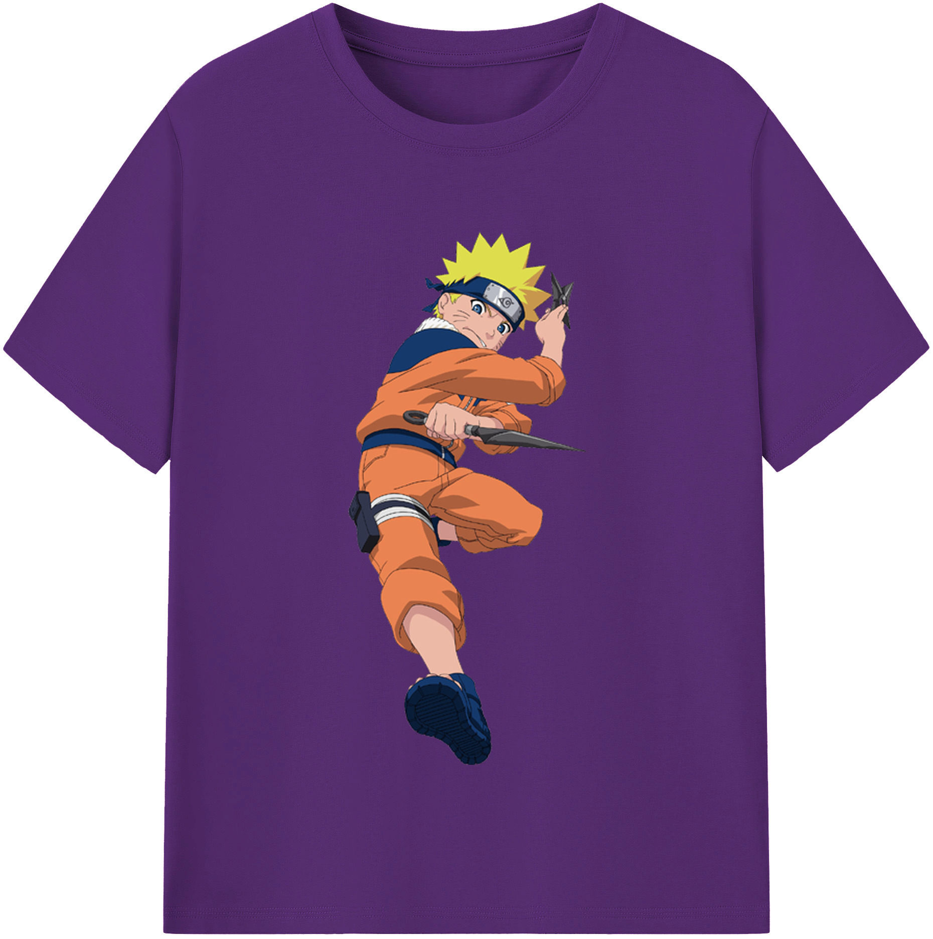 （画像用） NARUTO -ナルト- うずまき ナルト Uzumaki Naruto 綿100％半袖Tシャツ（フロントプリント）