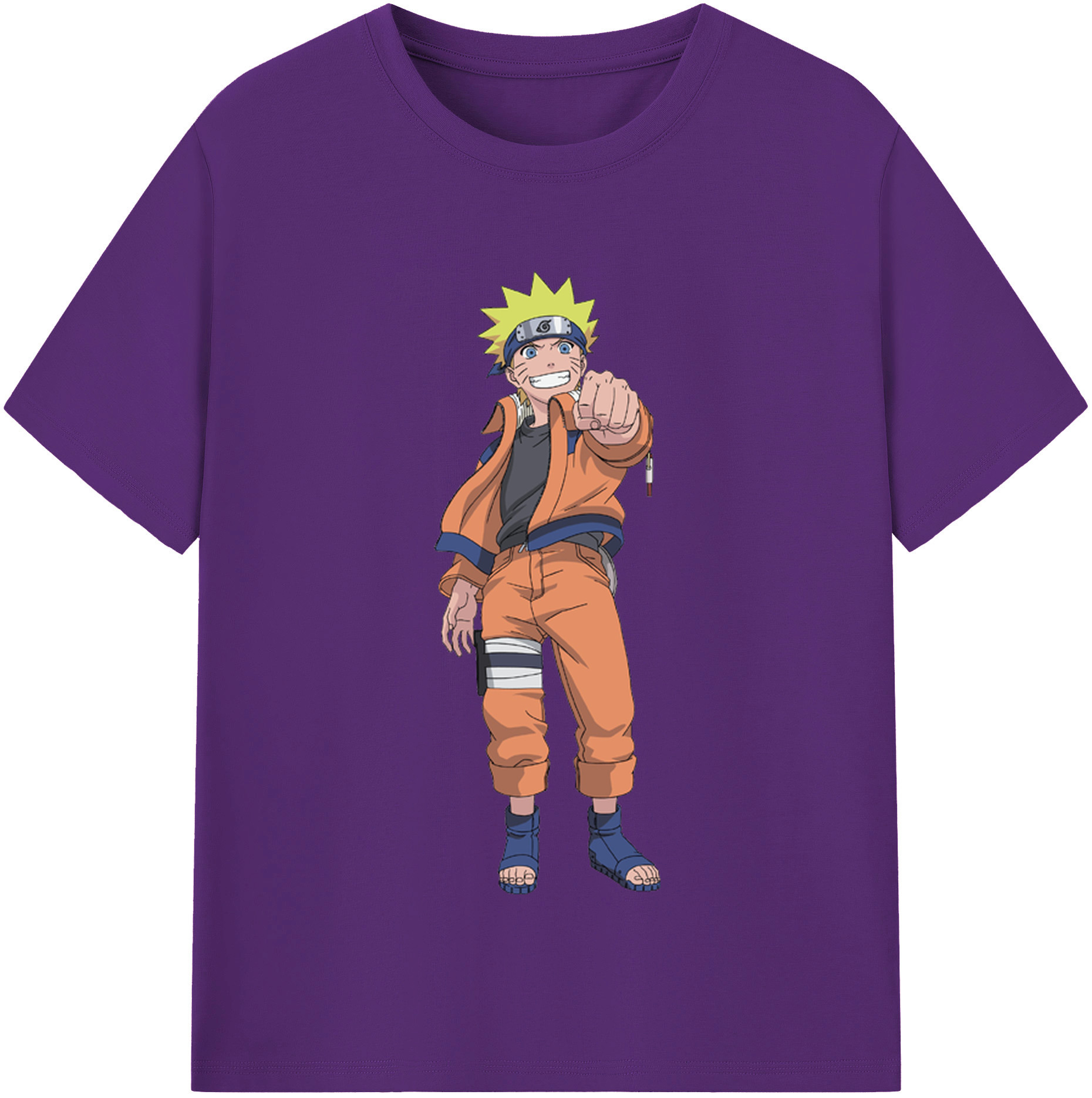（画像用） NARUTO -ナルト- うずまき ナルト Uzumaki Naruto 綿100％半袖Tシャツ（フロントプリント）