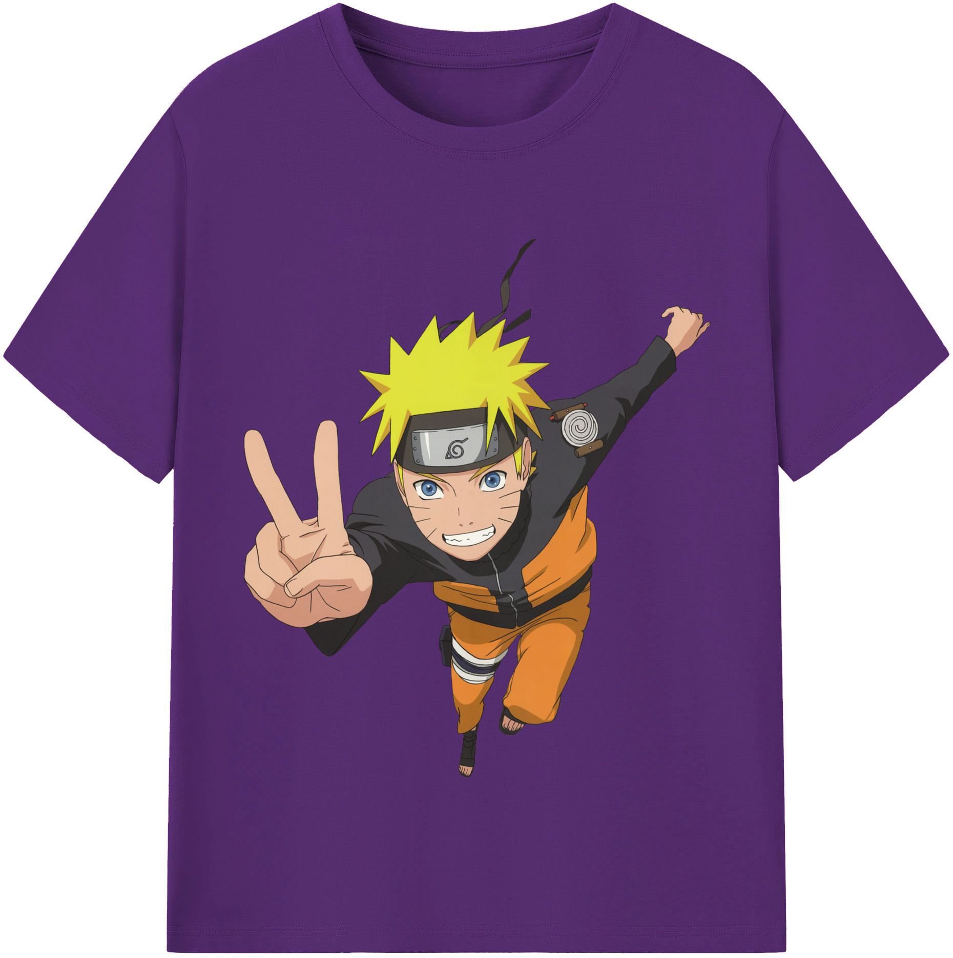 （画像用） NARUTO -ナルト- うずまき ナルト Uzumaki Naruto 綿100％半袖Tシャツ（フロントプリント）