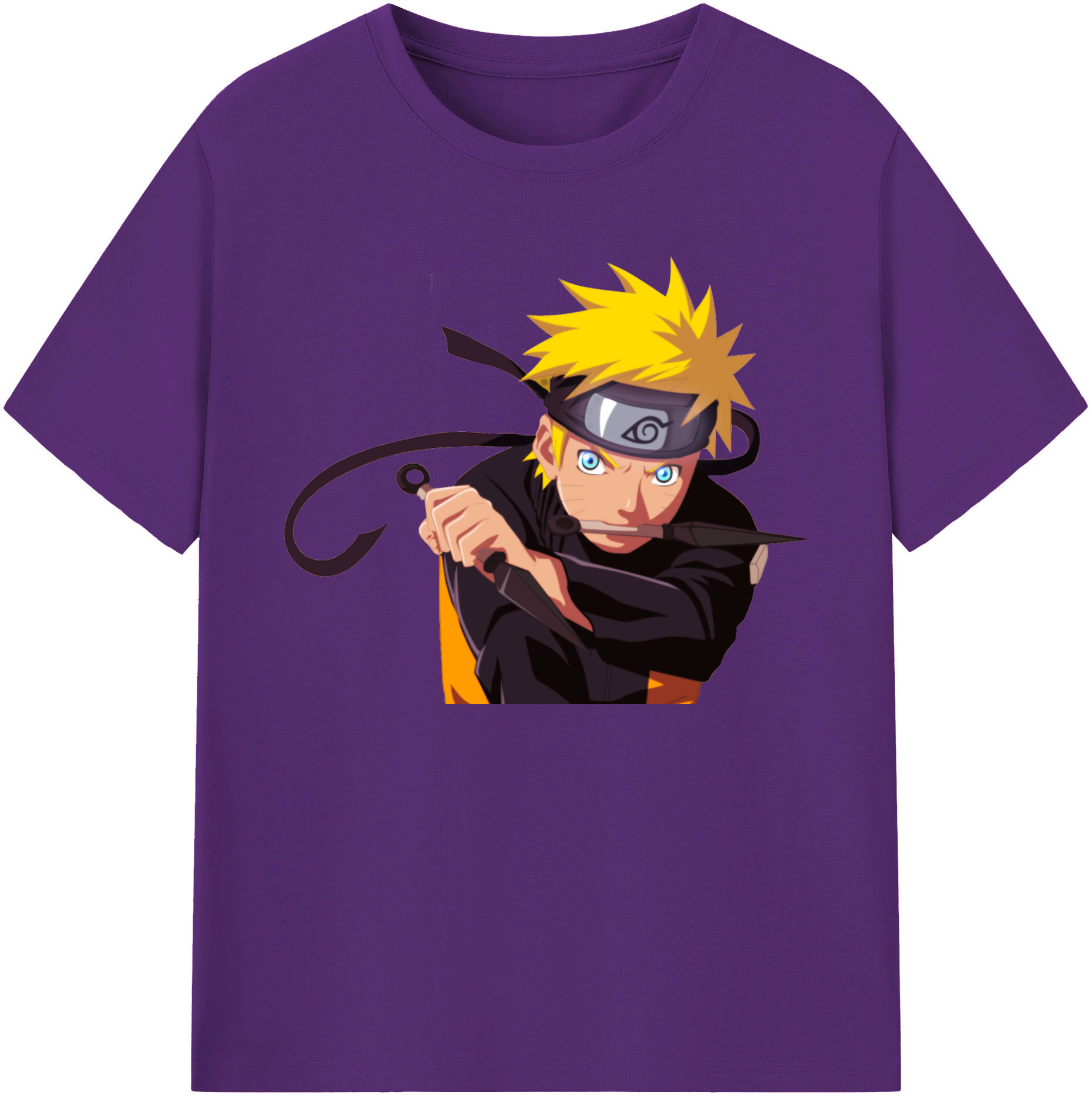 （画像用） NARUTO -ナルト- うずまき ナルト Uzumaki Naruto 綿100％半袖Tシャツ（フロントプリント）