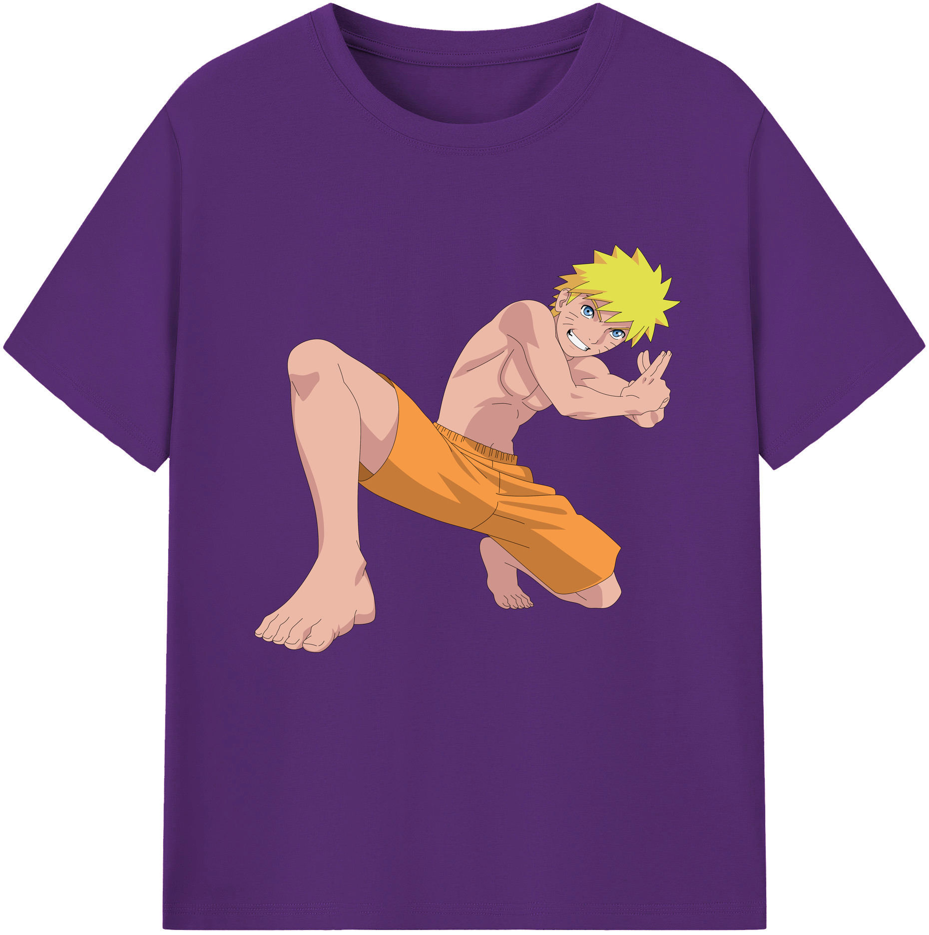 （画像用） NARUTO -ナルト- うずまき ナルト Uzumaki Naruto 綿100％半袖Tシャツ（フロントプリント）