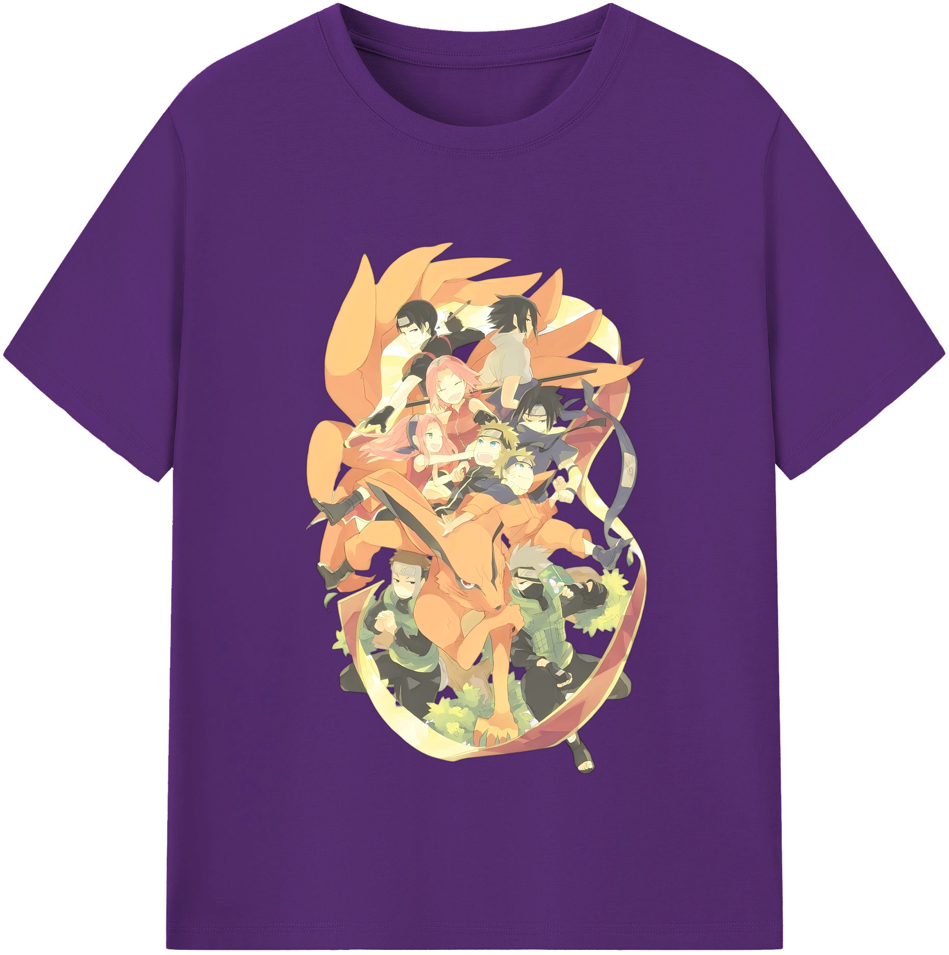 （画像用） NARUTO -ナルト- うずまき ナルト Uzumaki Naruto 綿100％半袖Tシャツ（フロントプリント）