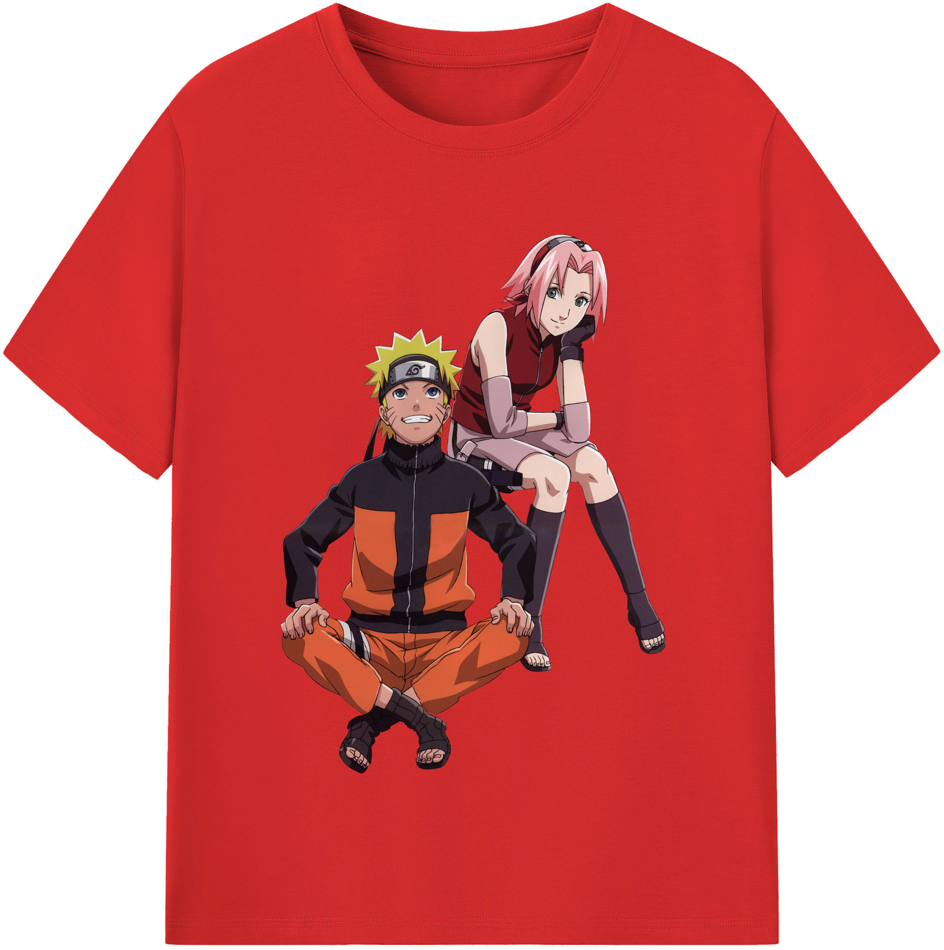 （画像用） NARUTO -ナルト- うずまき ナルト Uzumaki Naruto 綿100％半袖Tシャツ（フロントプリント）