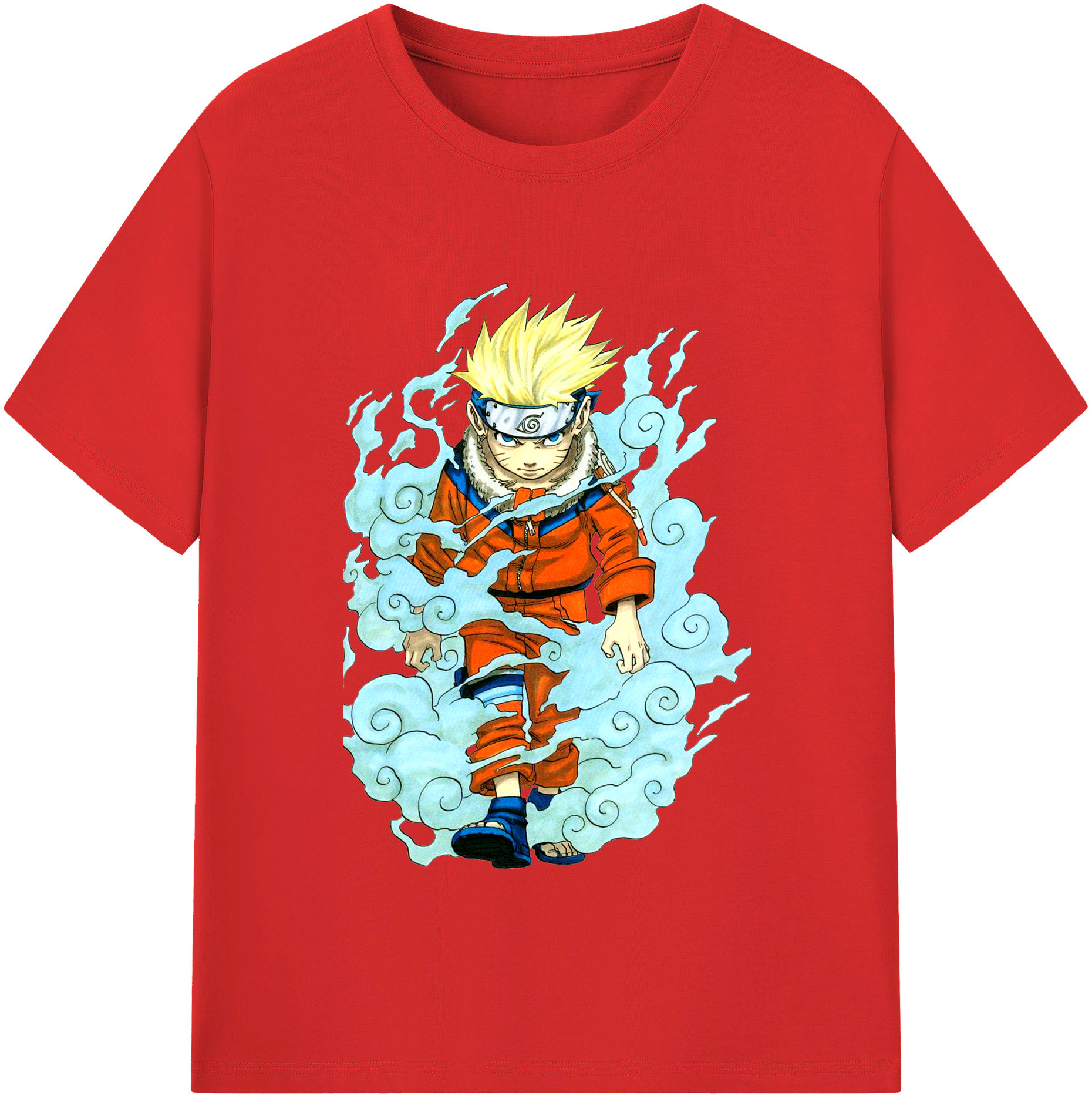 （画像用） NARUTO -ナルト- うずまき ナルト Uzumaki Naruto 綿100％半袖Tシャツ（フロントプリント）