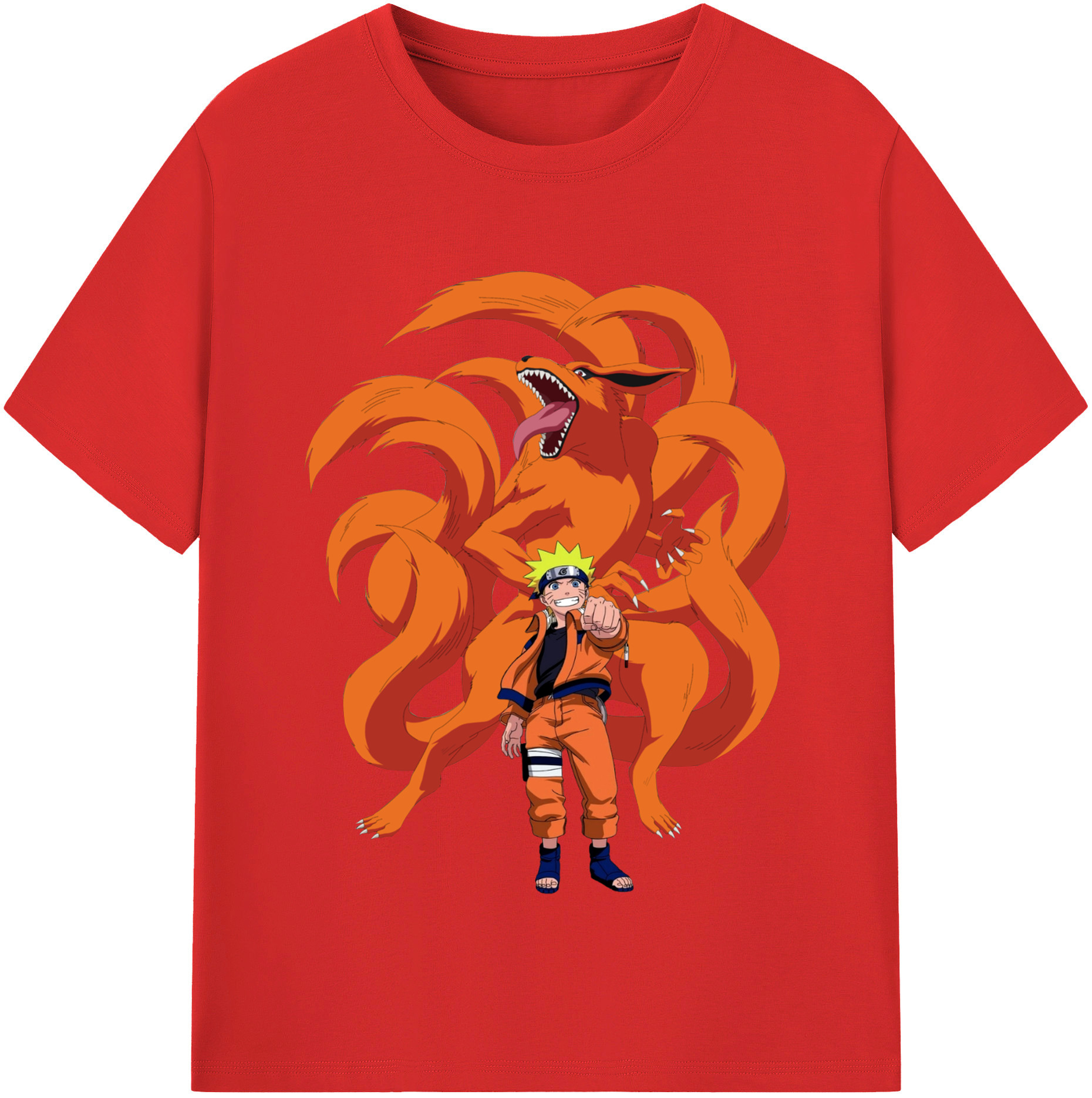 （画像用） NARUTO -ナルト- うずまき ナルト Uzumaki Naruto 綿100％半袖Tシャツ（フロントプリント）