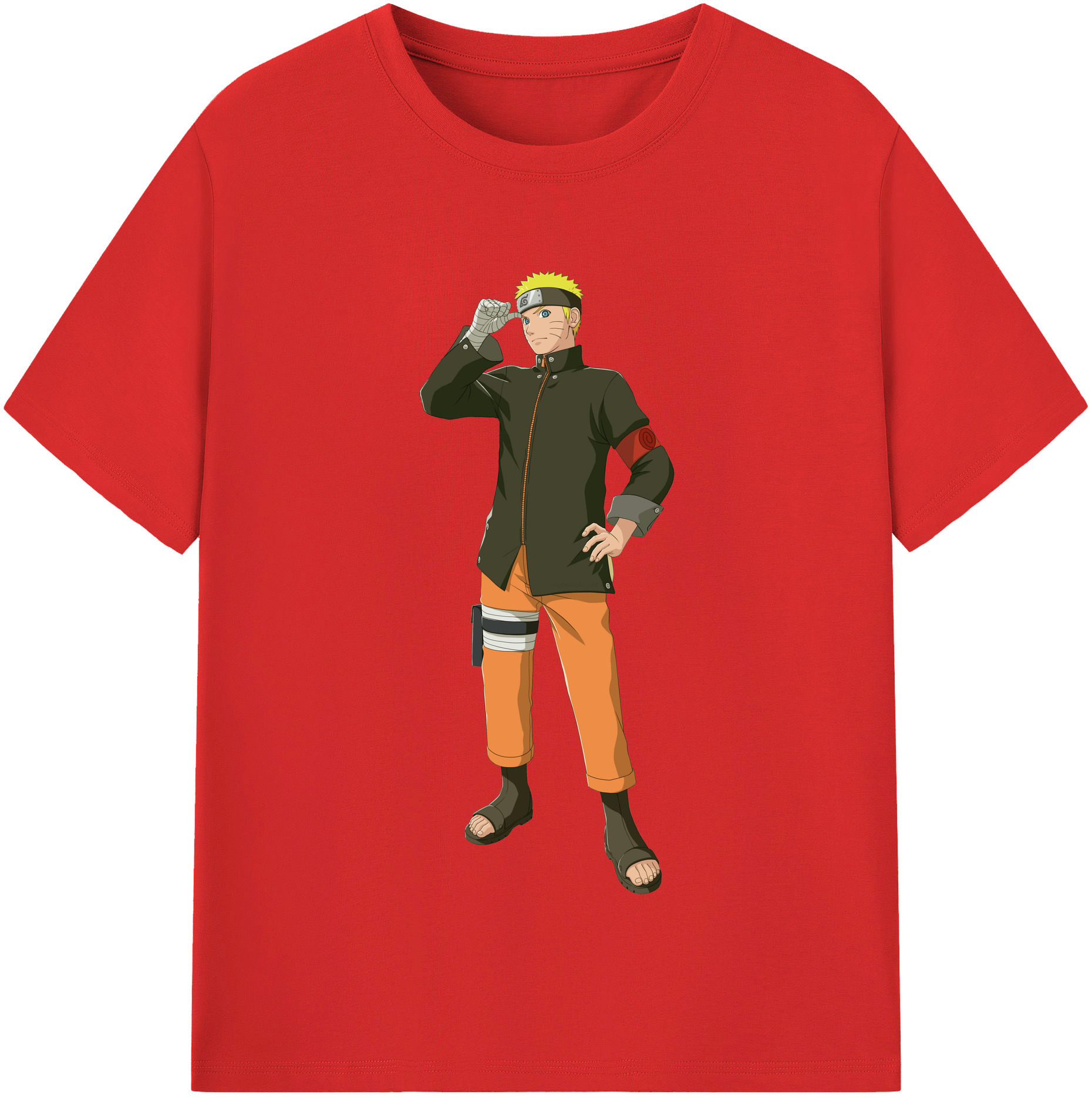 （画像用） NARUTO -ナルト- うずまき ナルト Uzumaki Naruto 綿100％半袖Tシャツ（フロントプリント）