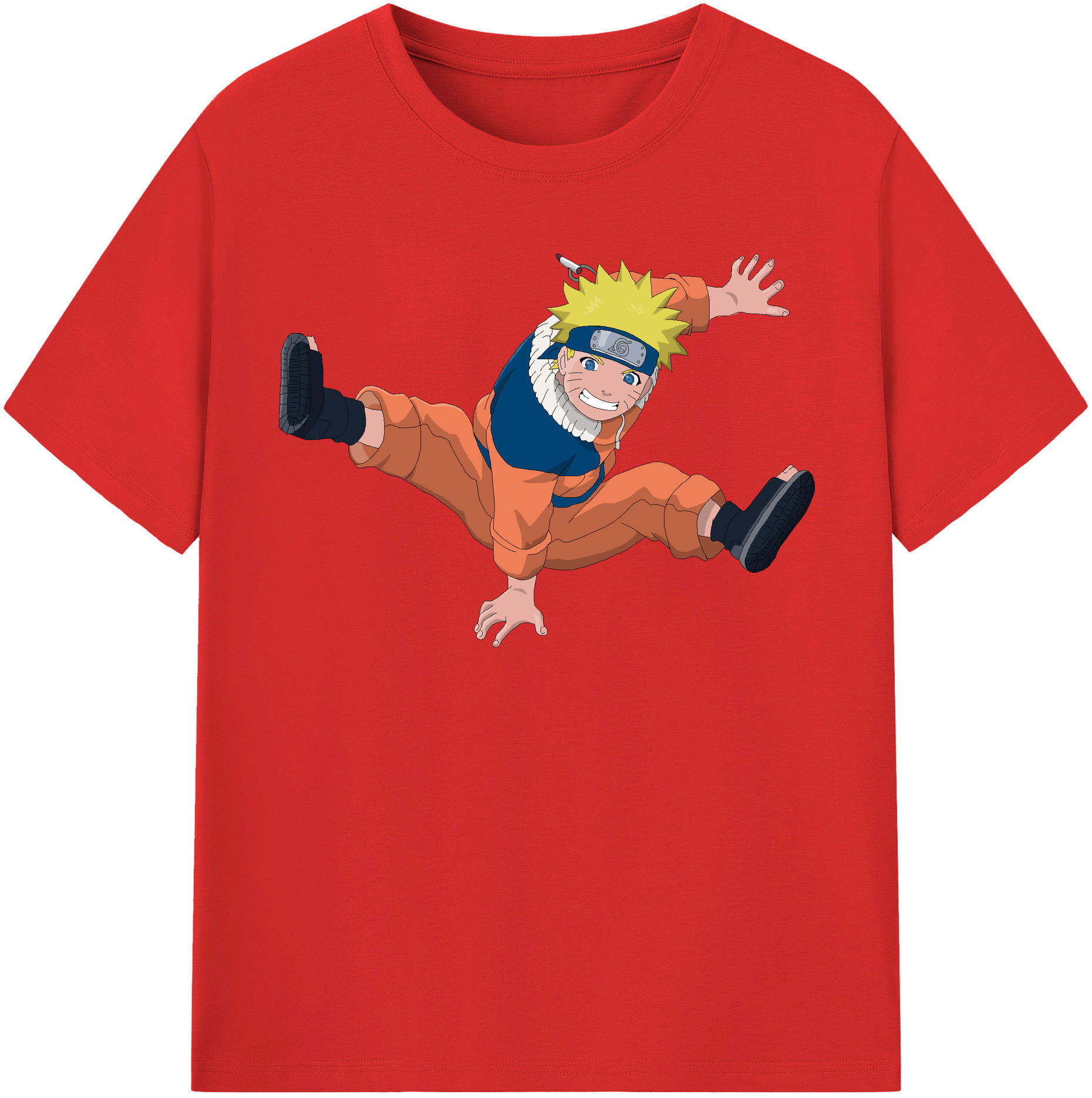 （画像用） NARUTO -ナルト- うずまき ナルト Uzumaki Naruto 綿100％半袖Tシャツ（フロントプリント）