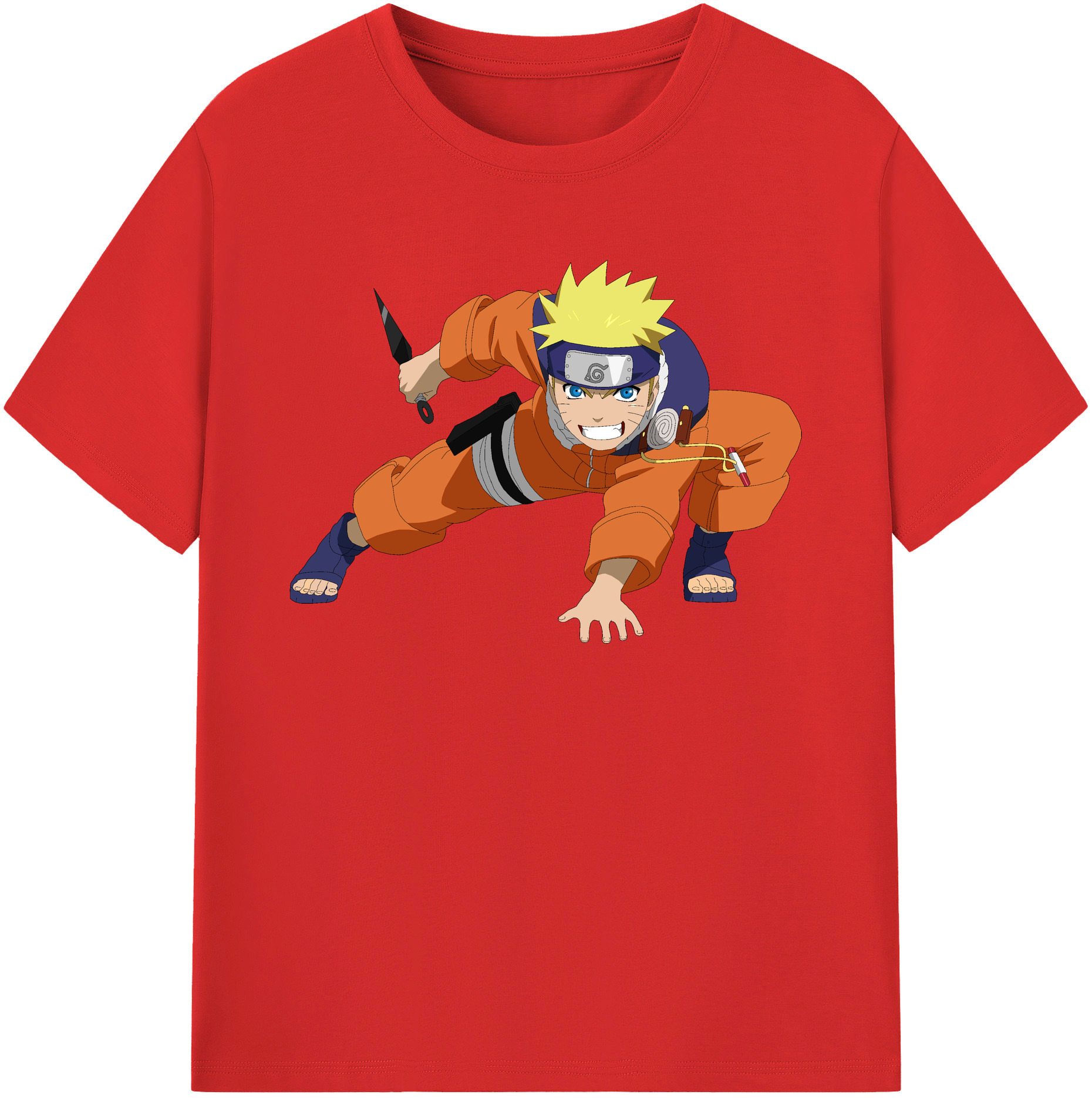 （画像用） NARUTO -ナルト- うずまき ナルト Uzumaki Naruto 綿100％半袖Tシャツ（フロントプリント）