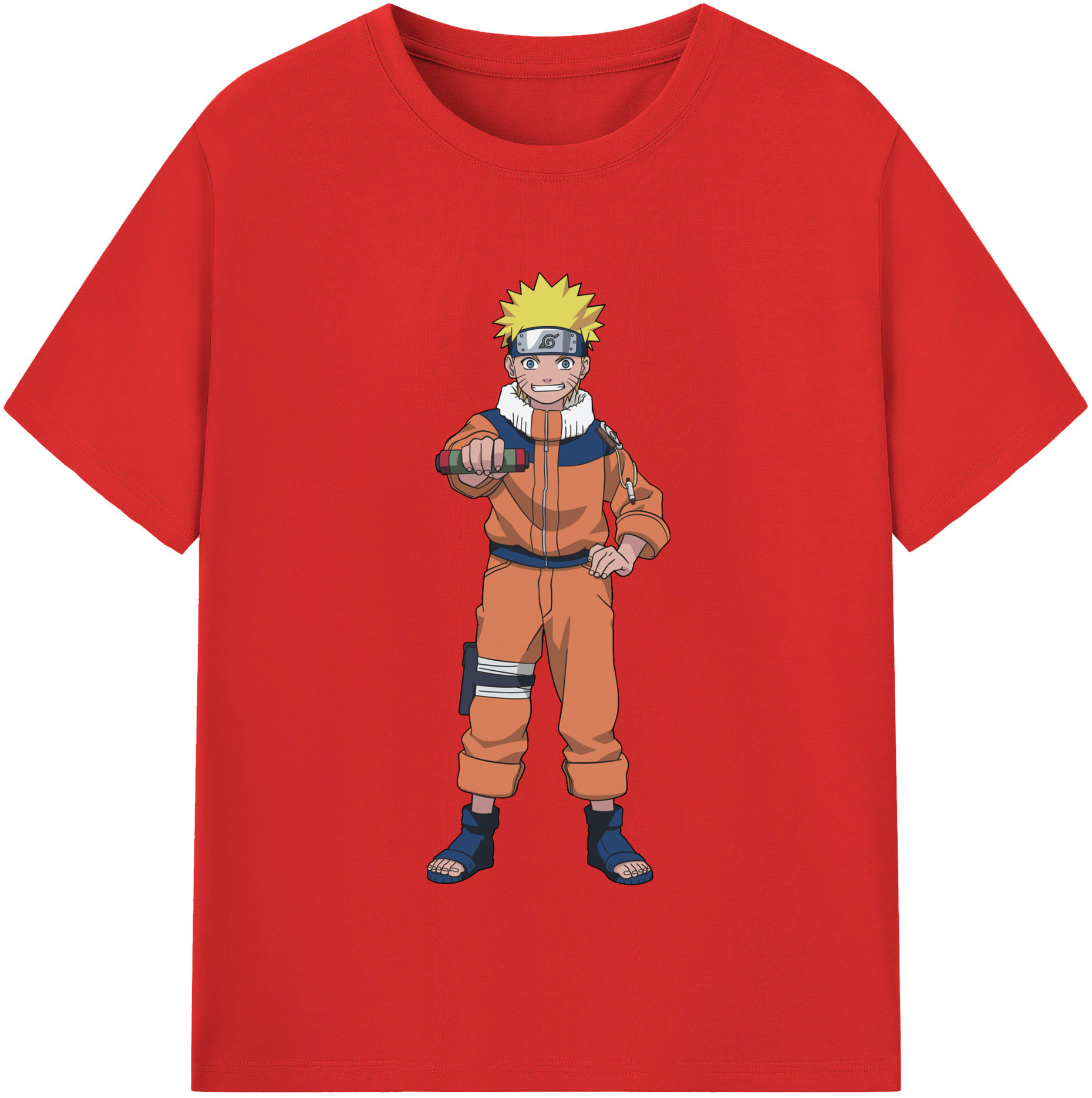 （画像用） NARUTO -ナルト- うずまき ナルト Uzumaki Naruto 綿100％半袖Tシャツ（フロントプリント）