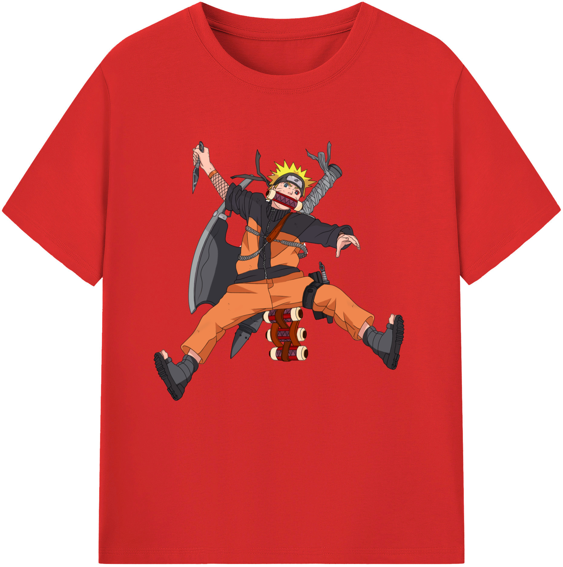 （画像用） NARUTO -ナルト- うずまき ナルト Uzumaki Naruto 綿100％半袖Tシャツ（フロントプリント）