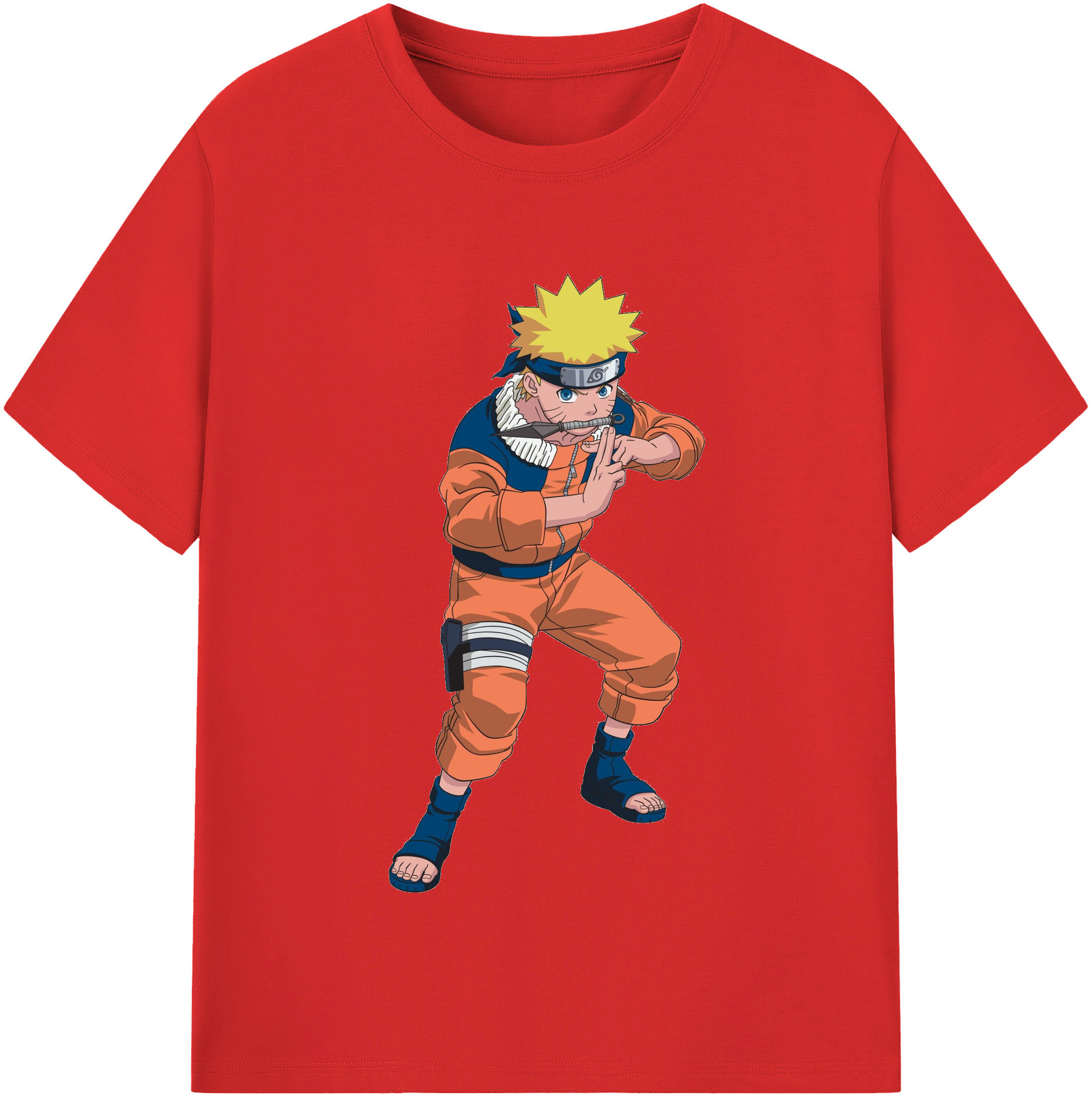 （画像用） NARUTO -ナルト- うずまき ナルト Uzumaki Naruto 綿100％半袖Tシャツ（フロントプリント）