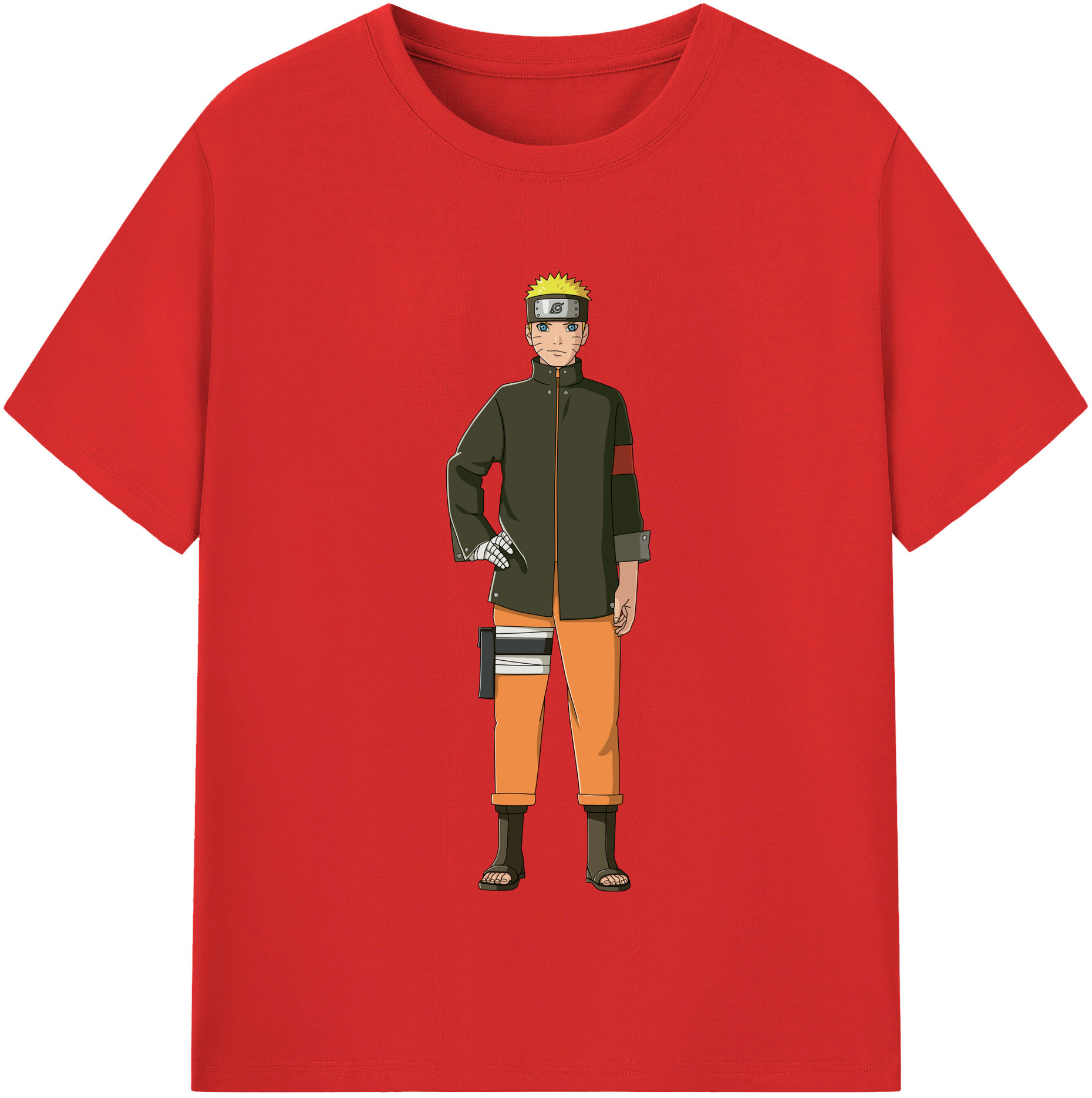（画像用） NARUTO -ナルト- うずまき ナルト Uzumaki Naruto 綿100％半袖Tシャツ（フロントプリント）
