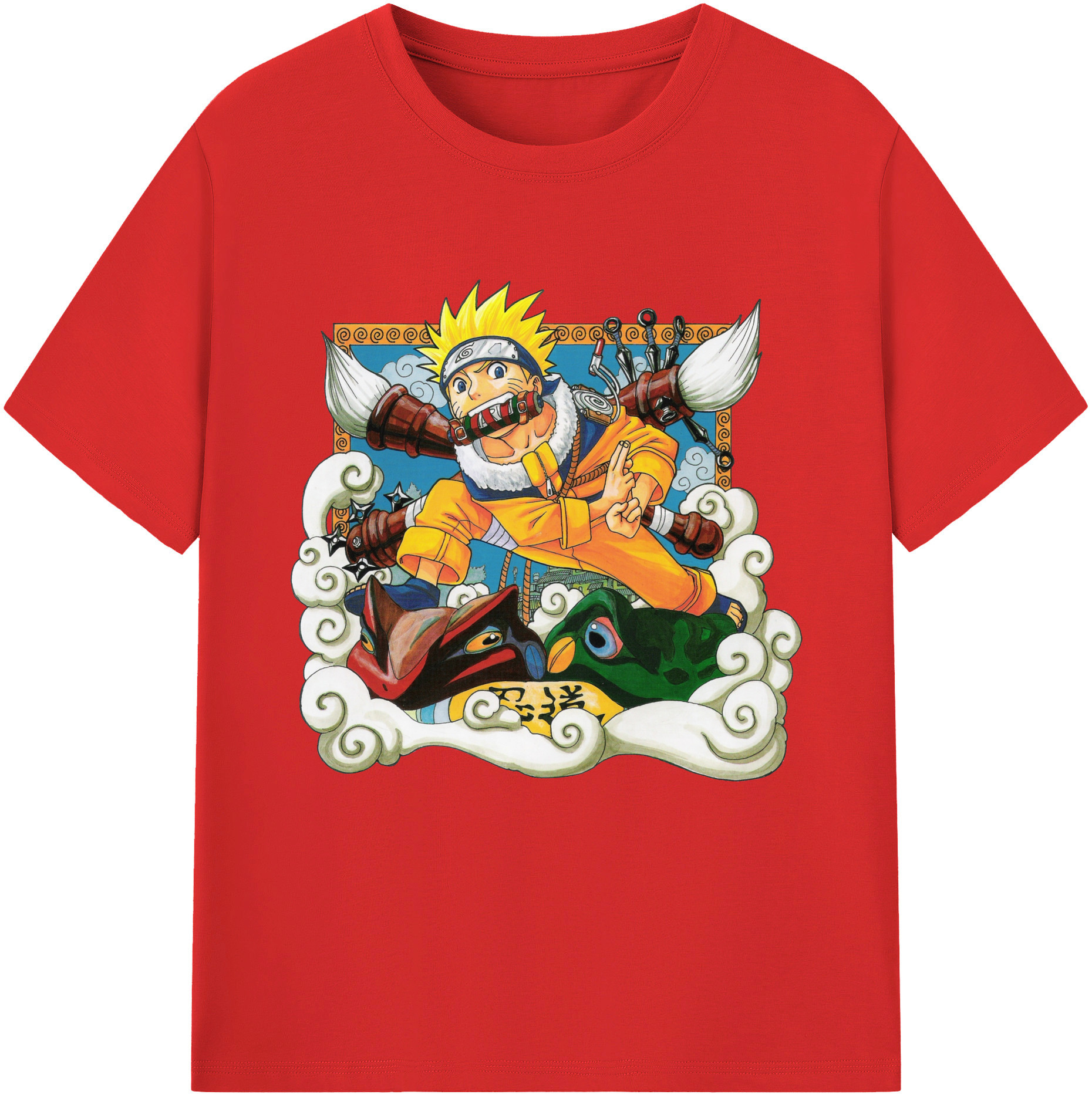 （画像用） NARUTO -ナルト- うずまき ナルト Uzumaki Naruto 綿100％半袖Tシャツ（フロントプリント）