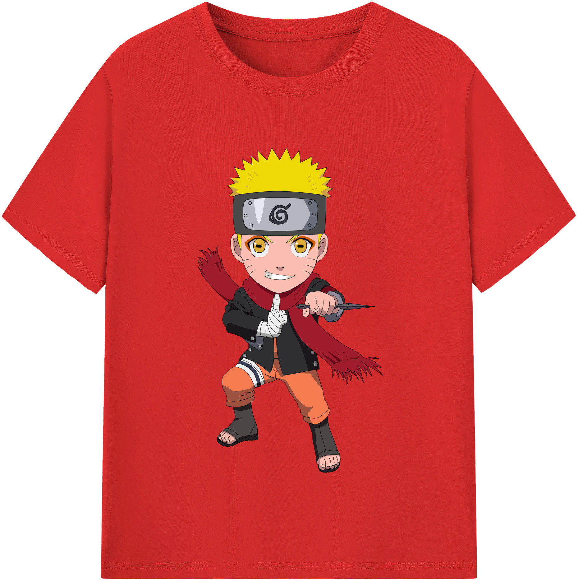 （画像用） NARUTO -ナルト- うずまき ナルト Uzumaki Naruto 綿100％半袖Tシャツ（フロントプリント）