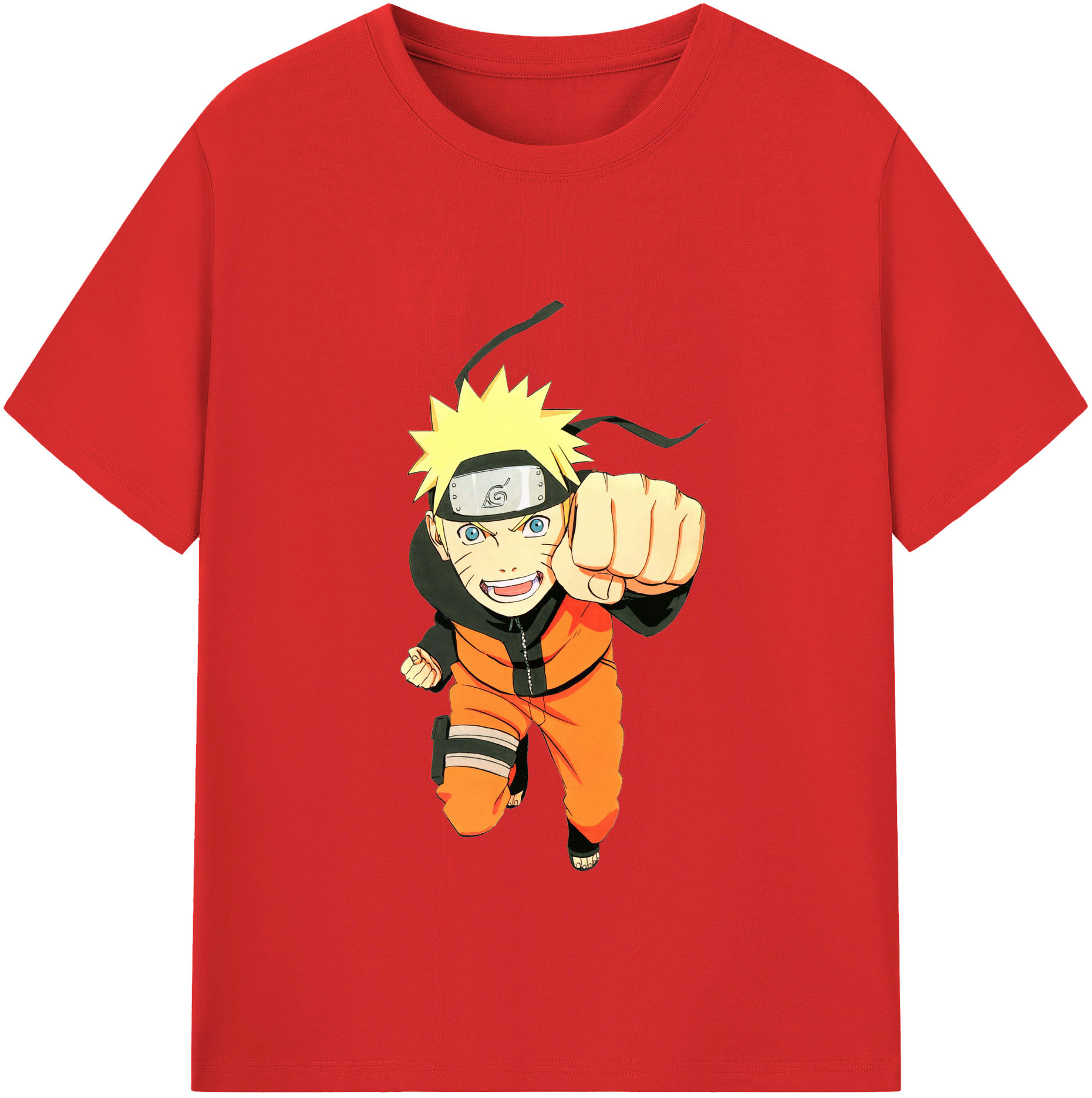 （画像用） NARUTO -ナルト- うずまき ナルト Uzumaki Naruto 綿100％半袖Tシャツ（フロントプリント）