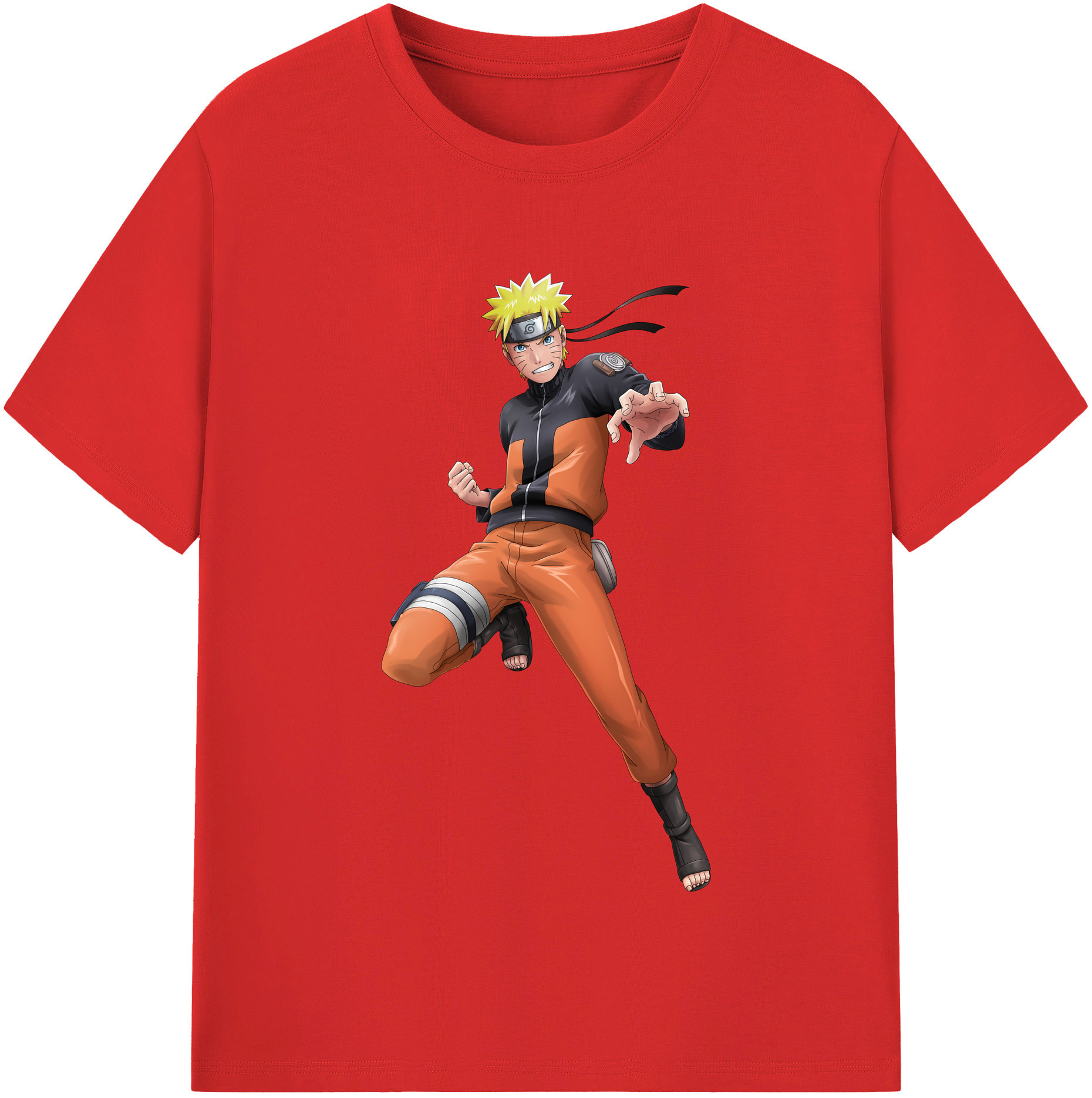 （画像用） NARUTO -ナルト- うずまき ナルト Uzumaki Naruto 綿100％半袖Tシャツ（フロントプリント）