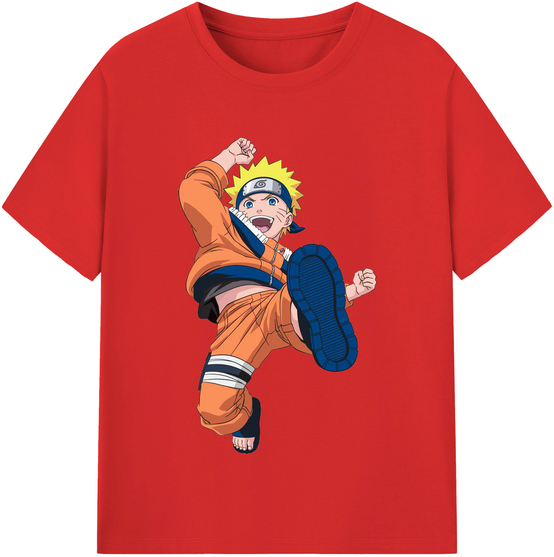 （画像用） NARUTO -ナルト- うずまき ナルト Uzumaki Naruto 綿100％半袖Tシャツ（フロントプリント）