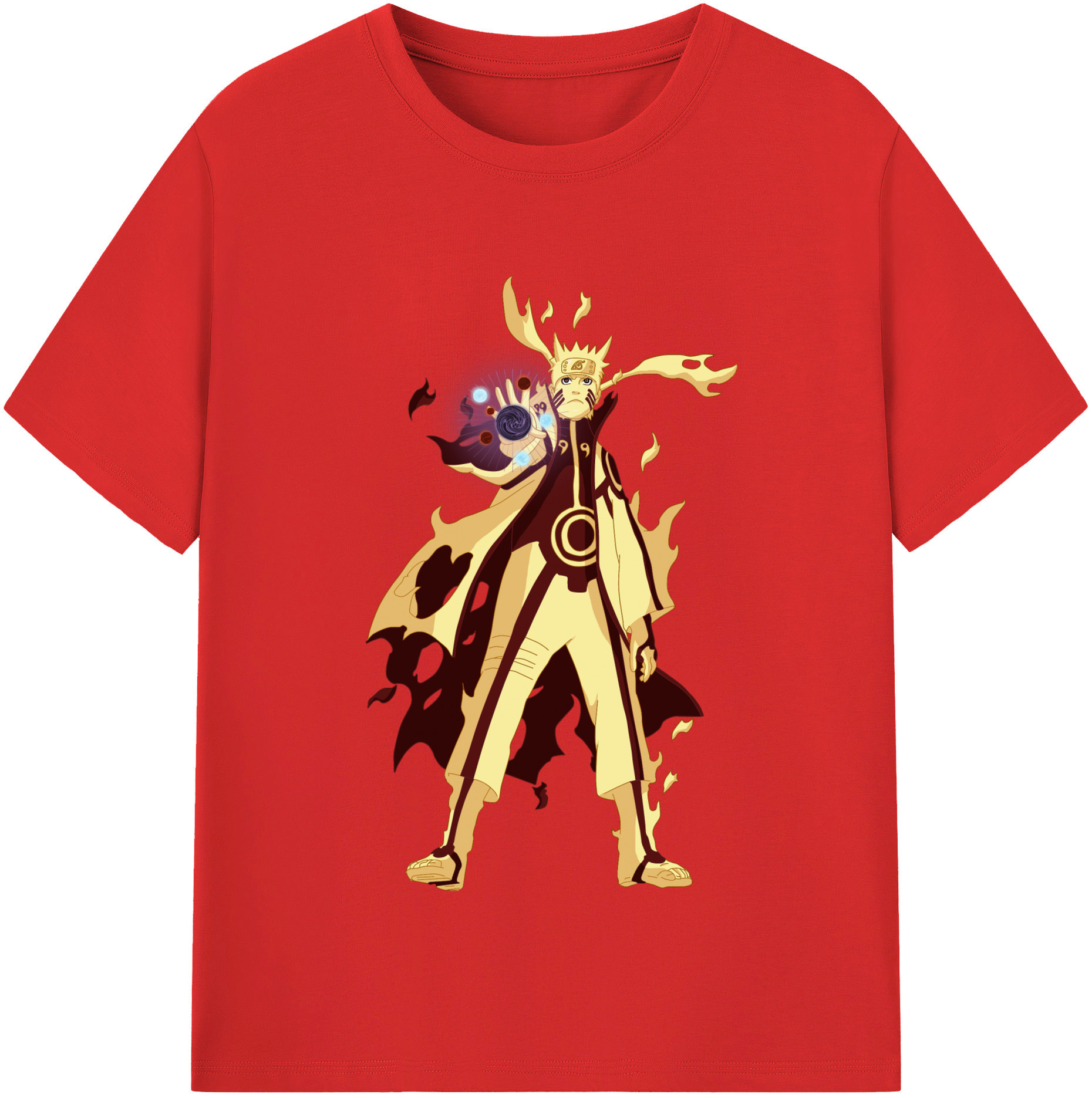 （画像用） NARUTO -ナルト- うずまき ナルト Uzumaki Naruto 綿100％半袖Tシャツ（フロントプリント）