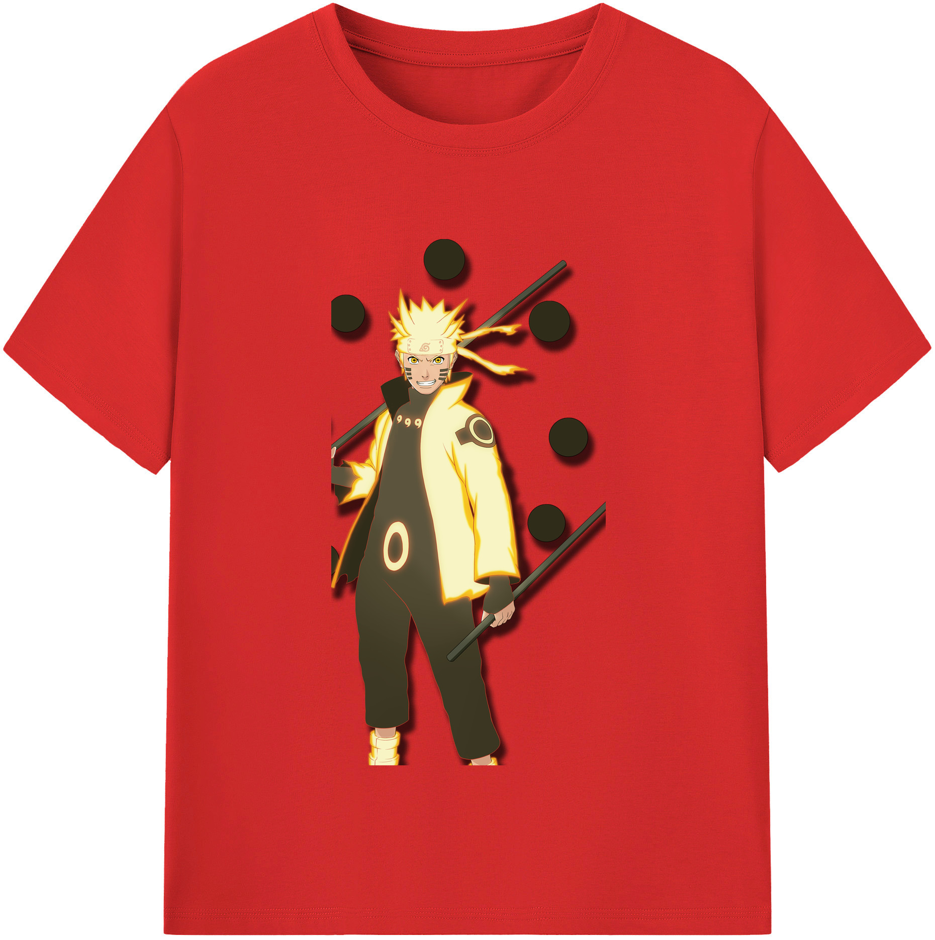 （画像用） NARUTO -ナルト- うずまき ナルト Uzumaki Naruto 綿100％半袖Tシャツ（フロントプリント）