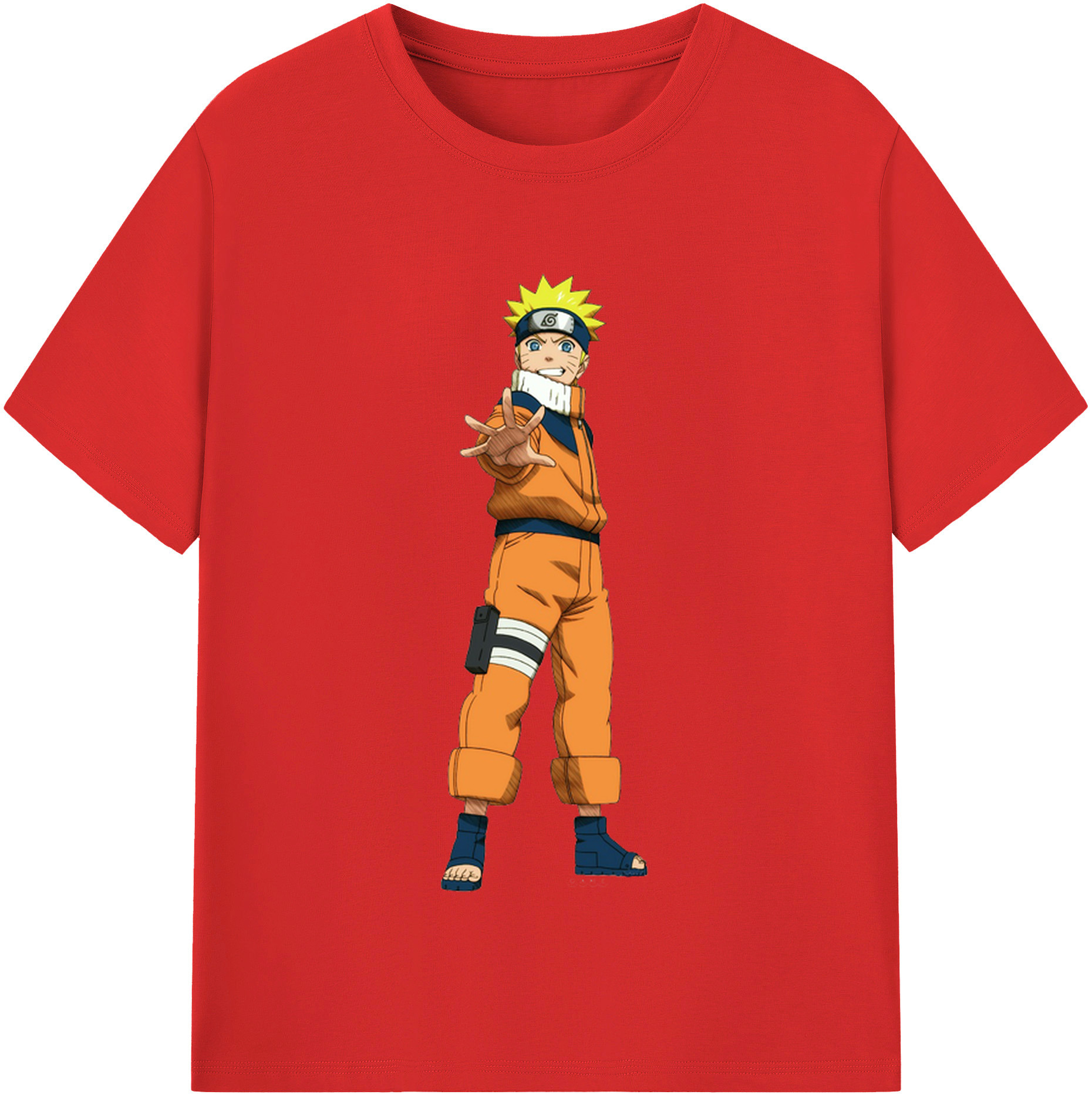 （画像用） NARUTO -ナルト- うずまき ナルト Uzumaki Naruto 綿100％半袖Tシャツ（フロントプリント）