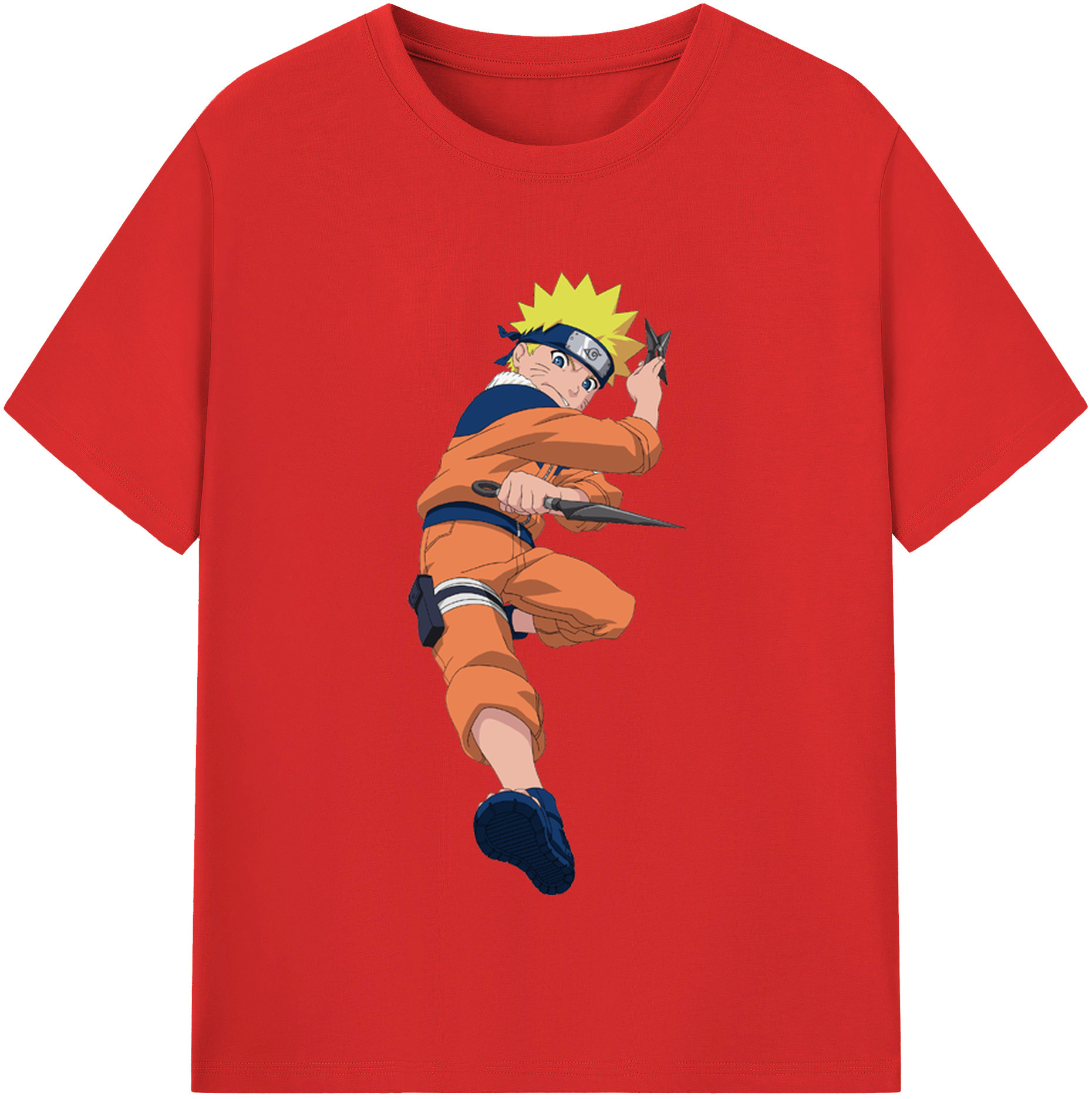 （画像用） NARUTO -ナルト- うずまき ナルト Uzumaki Naruto 綿100％半袖Tシャツ（フロントプリント）