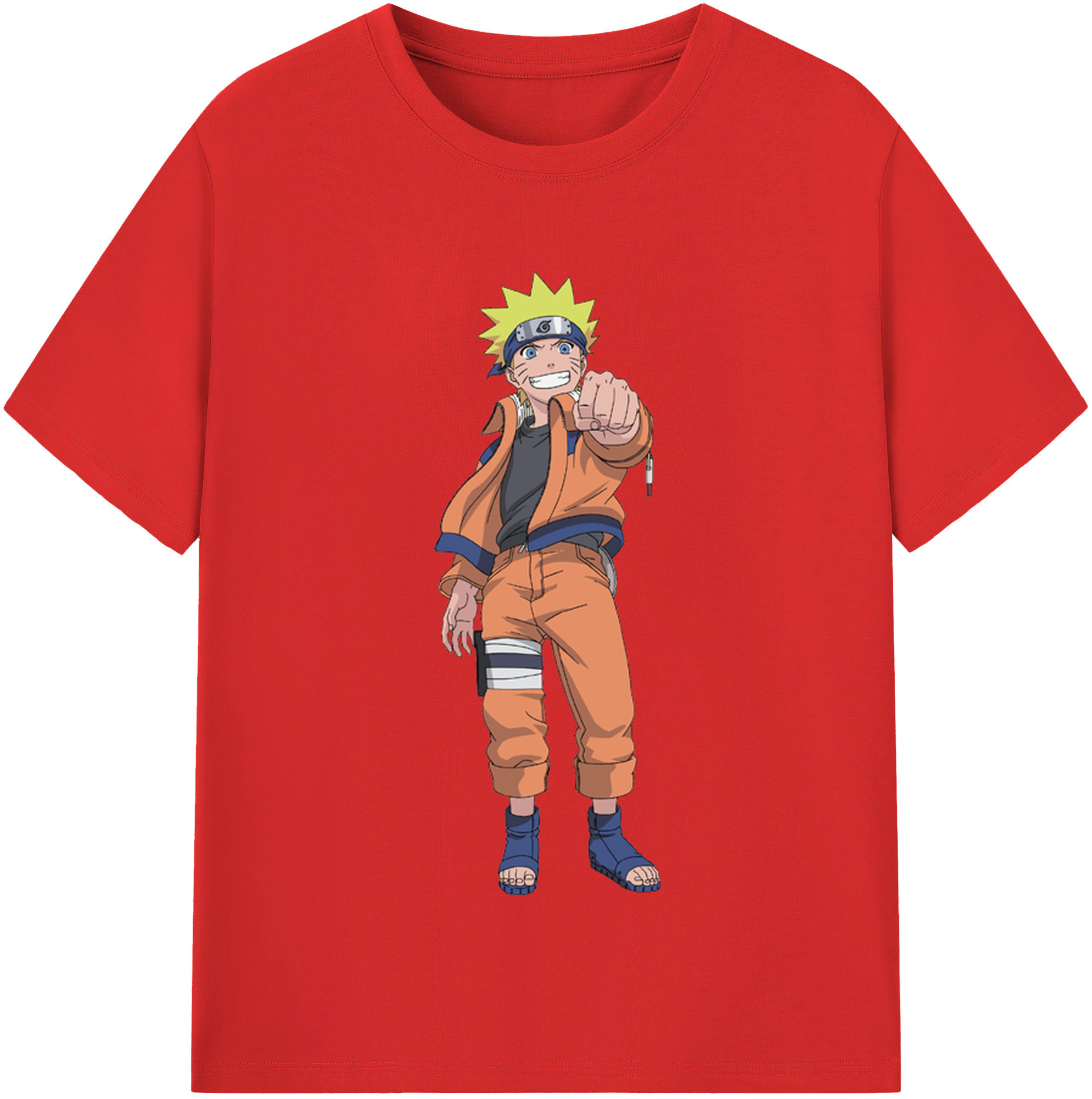 （画像用） NARUTO -ナルト- うずまき ナルト Uzumaki Naruto 綿100％半袖Tシャツ（フロントプリント）