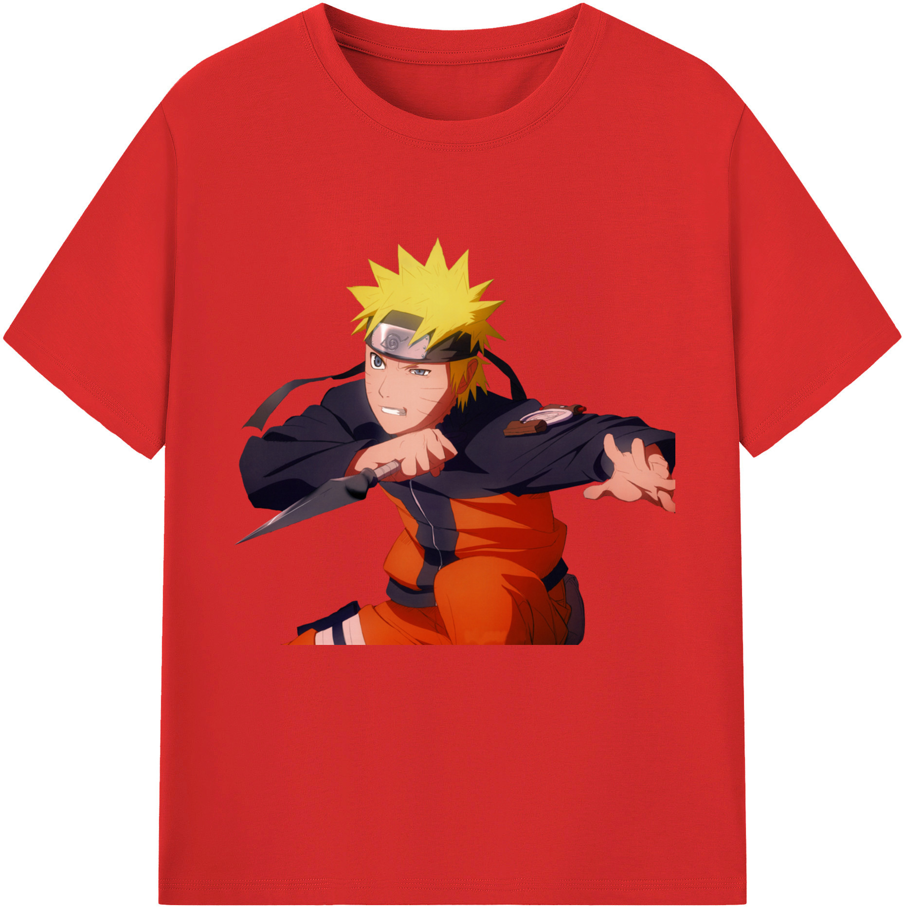 （画像用） NARUTO -ナルト- うずまき ナルト Uzumaki Naruto 綿100％半袖Tシャツ（フロントプリント）