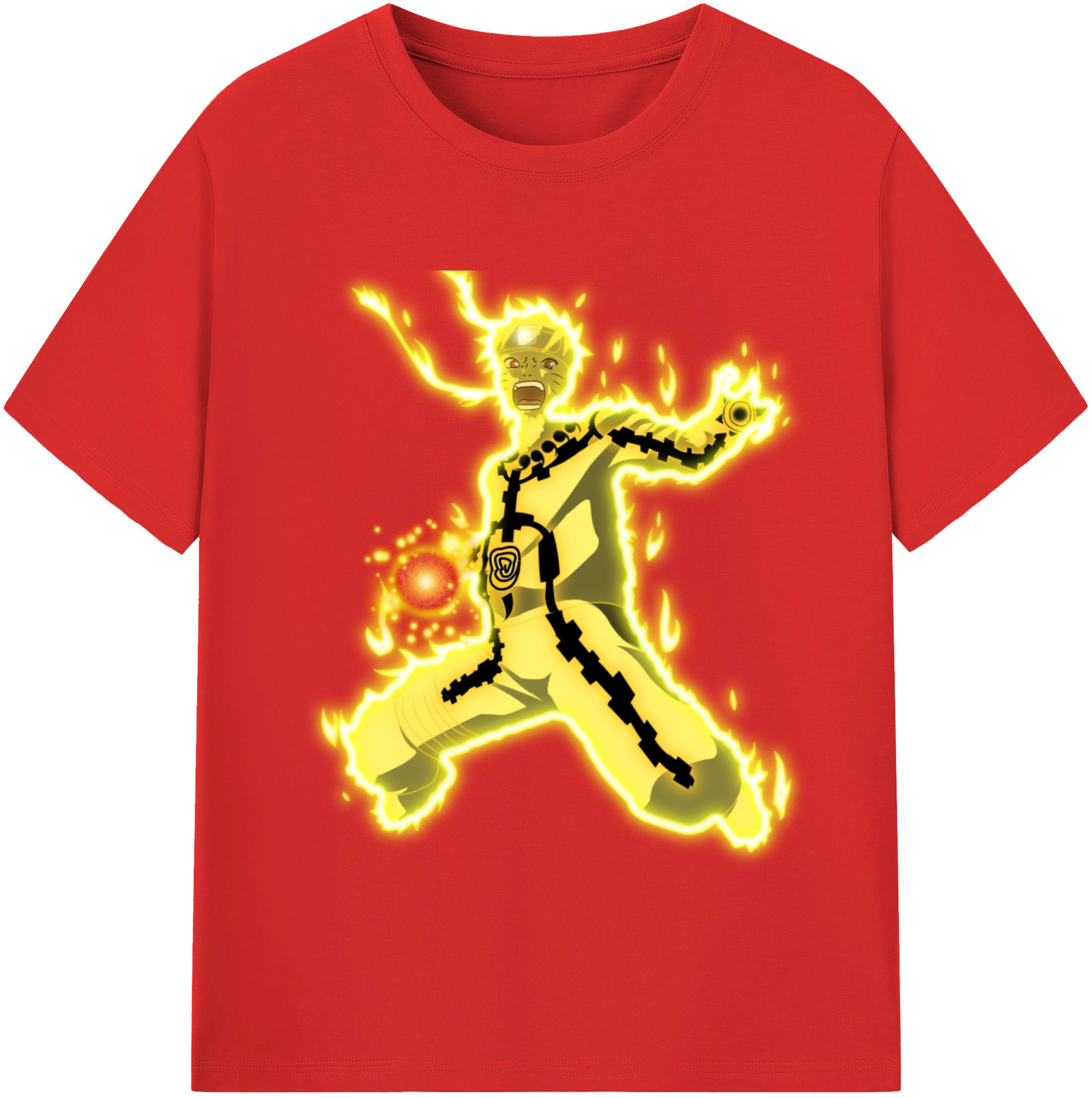 （画像用） NARUTO -ナルト- うずまき ナルト Uzumaki Naruto 綿100％半袖Tシャツ（フロントプリント）
