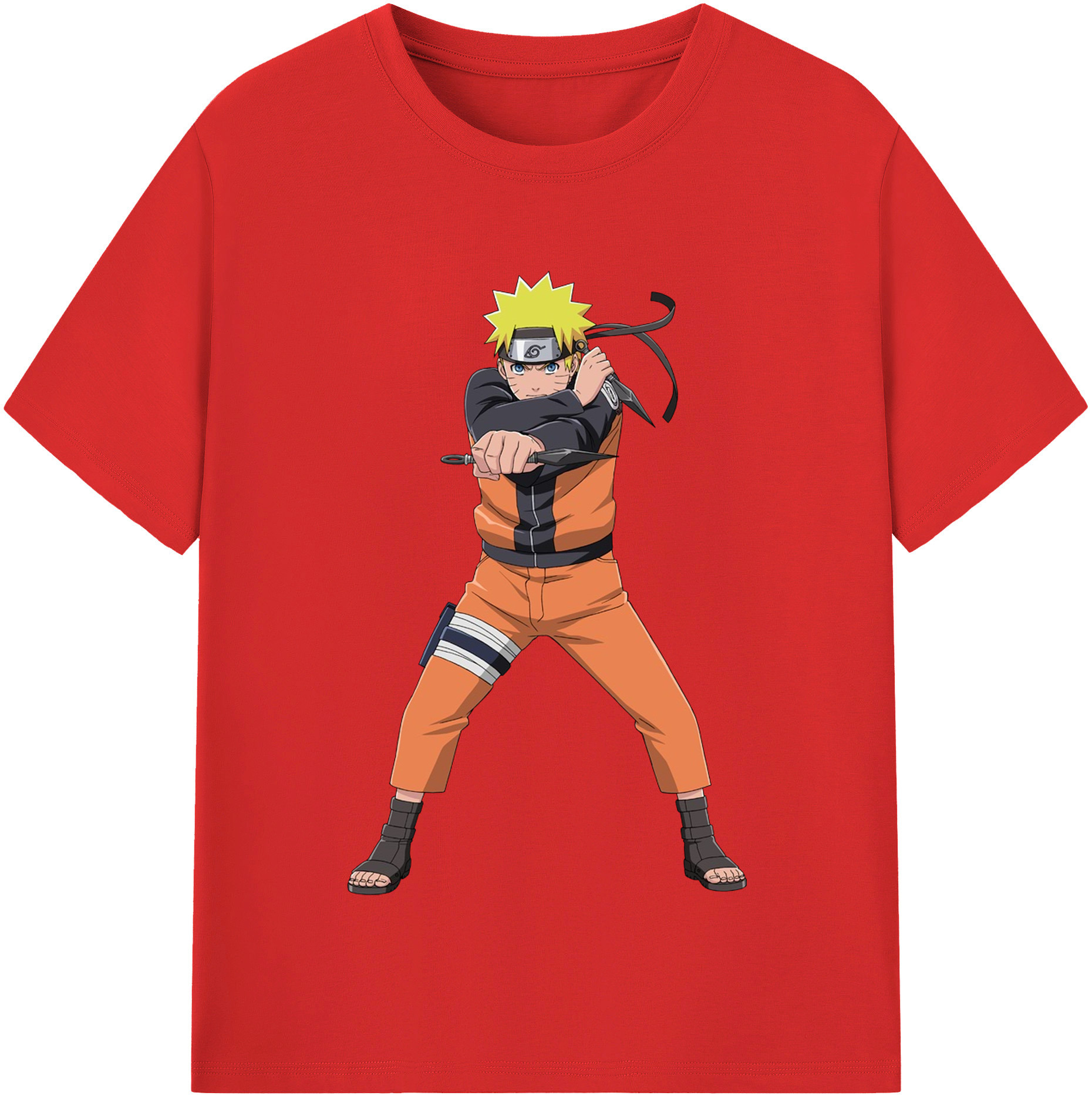 （画像用） NARUTO -ナルト- うずまき ナルト Uzumaki Naruto 綿100％半袖Tシャツ（フロントプリント）