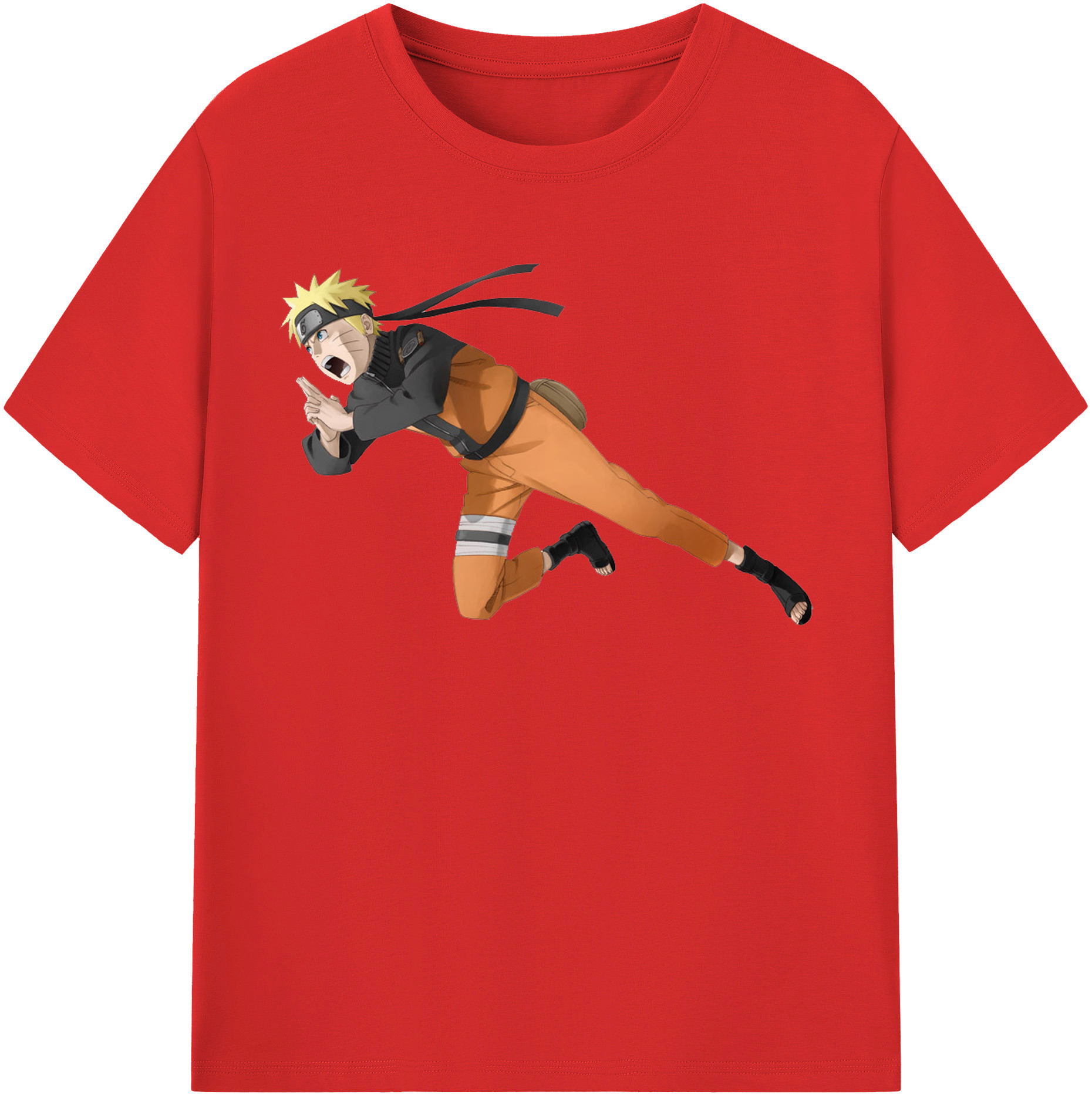 （画像用） NARUTO -ナルト- うずまき ナルト Uzumaki Naruto 綿100％半袖Tシャツ（フロントプリント）