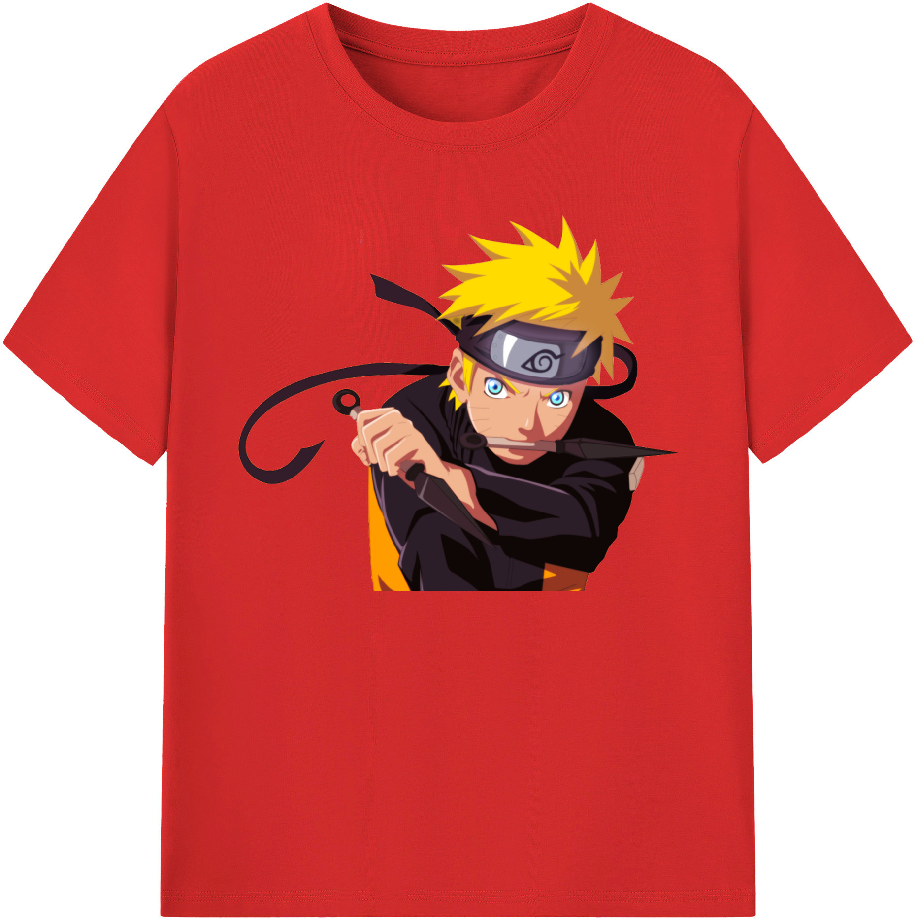 （画像用） NARUTO -ナルト- うずまき ナルト Uzumaki Naruto 綿100％半袖Tシャツ（フロントプリント）