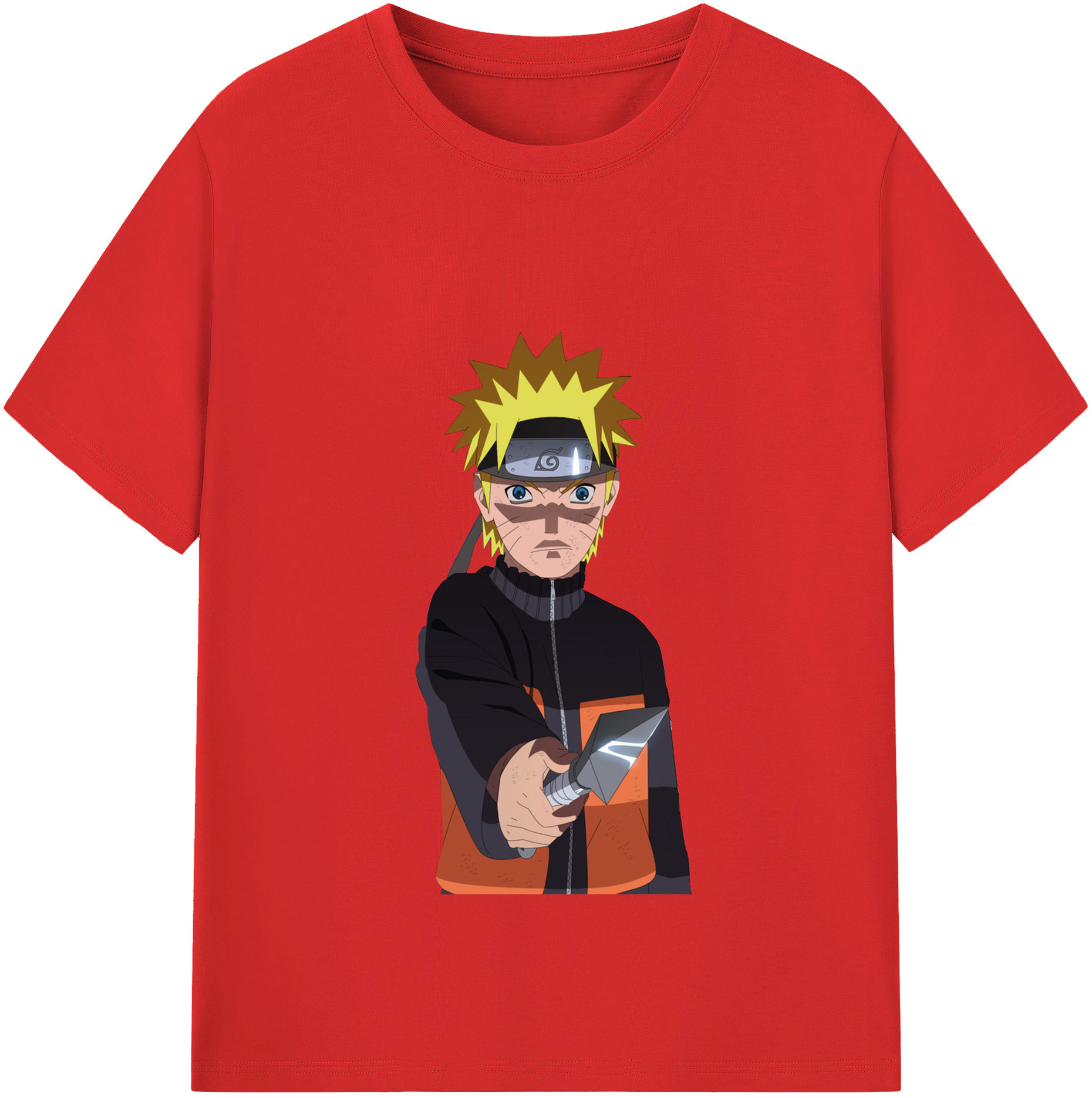 （画像用） NARUTO -ナルト- うずまき ナルト Uzumaki Naruto 綿100％半袖Tシャツ（フロントプリント）