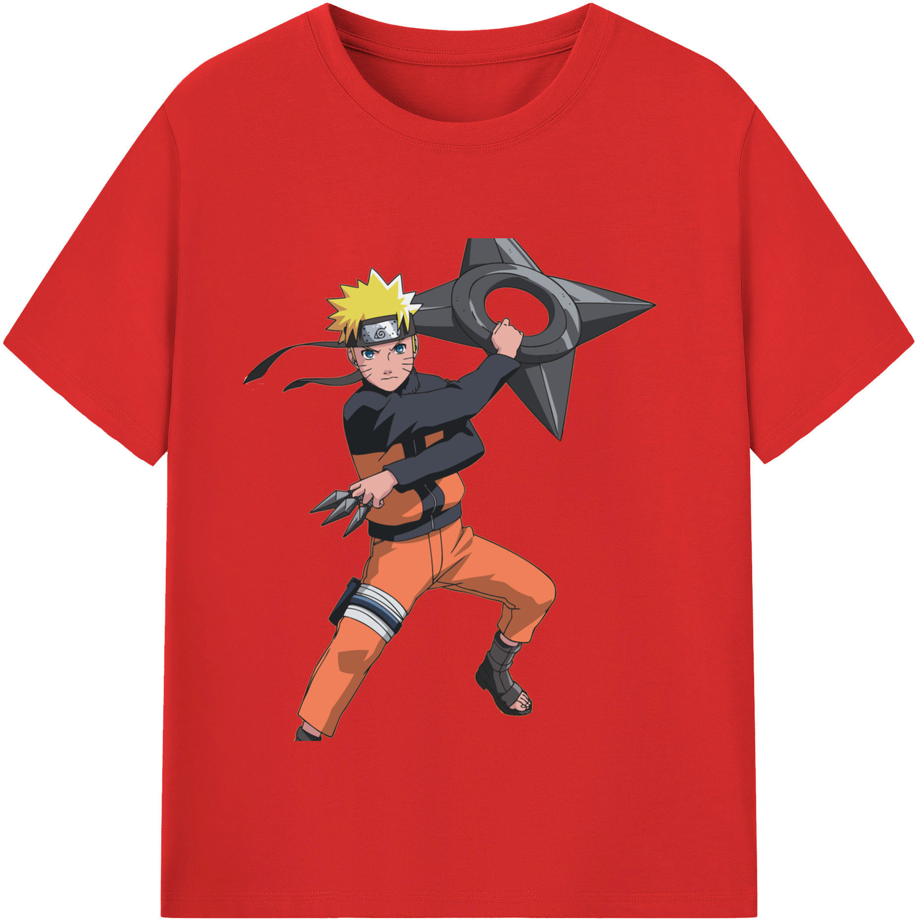 （画像用） NARUTO -ナルト- うずまき ナルト Uzumaki Naruto 綿100％半袖Tシャツ（フロントプリント）