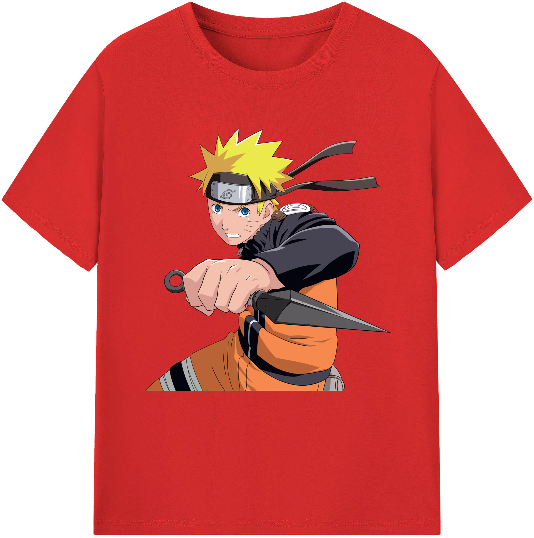 （画像用） NARUTO -ナルト- うずまき ナルト Uzumaki Naruto 綿100％半袖Tシャツ（フロントプリント）