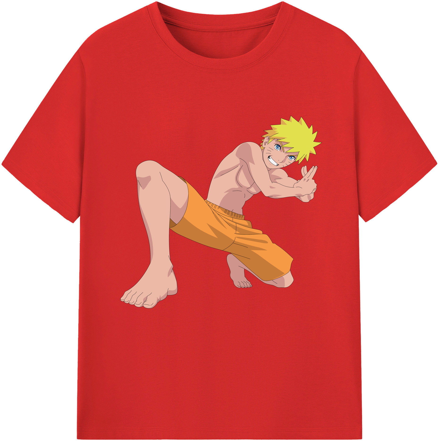 （画像用） NARUTO -ナルト- うずまき ナルト Uzumaki Naruto 綿100％半袖Tシャツ（フロントプリント）