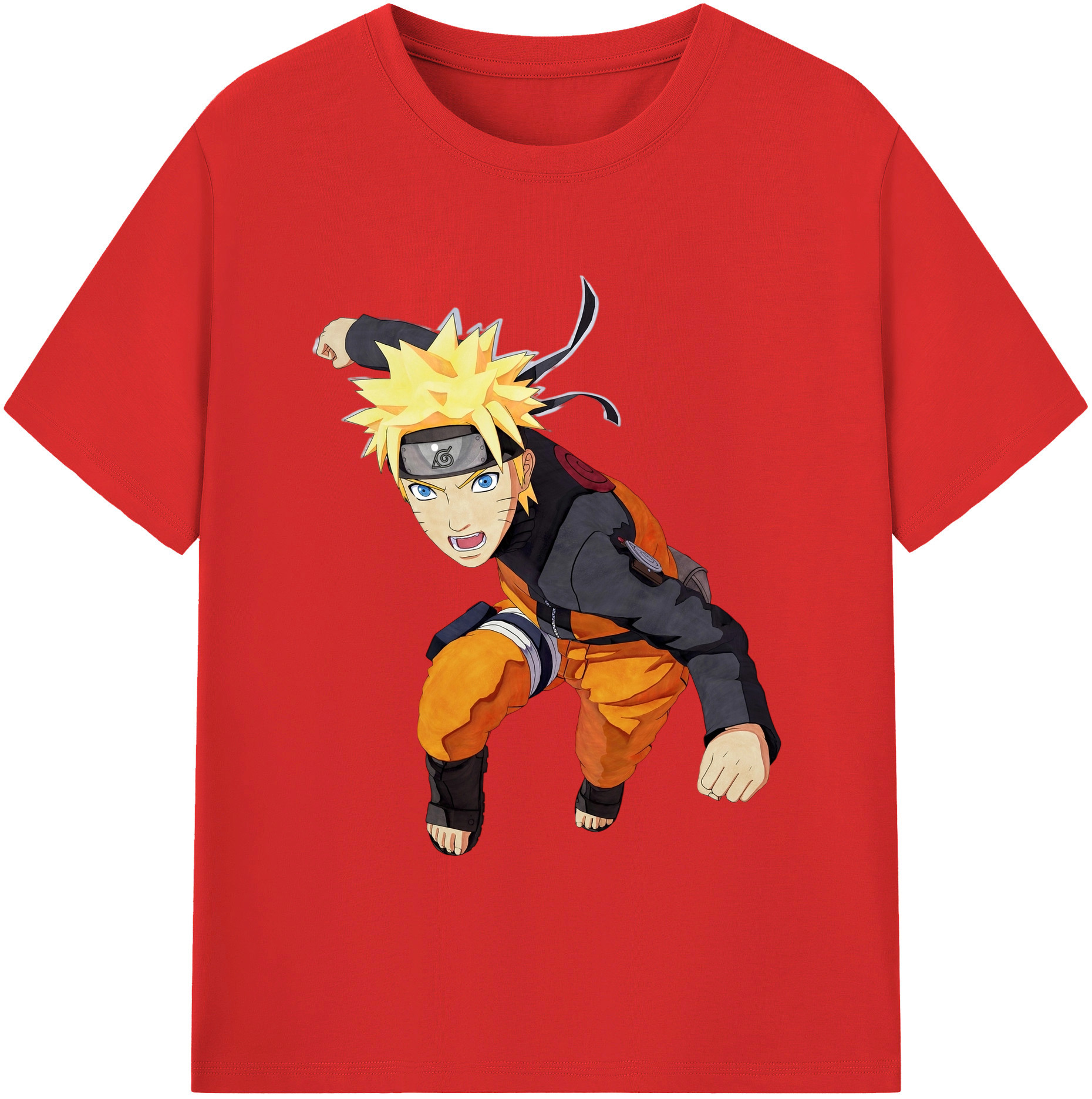 （画像用） NARUTO -ナルト- うずまき ナルト Uzumaki Naruto 綿100％半袖Tシャツ（フロントプリント）