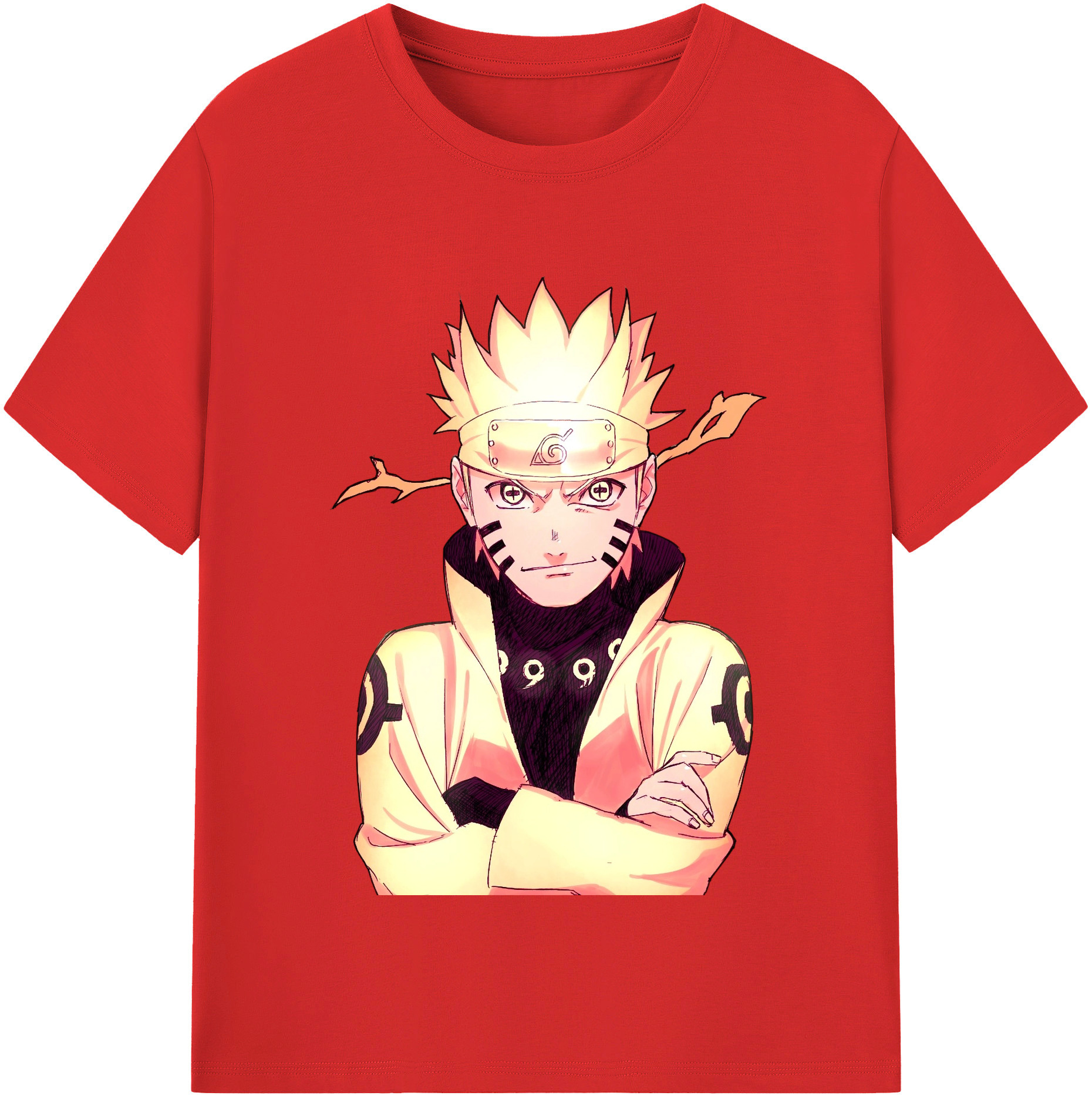 （画像用） NARUTO -ナルト- うずまき ナルト Uzumaki Naruto 綿100％半袖Tシャツ（フロントプリント）