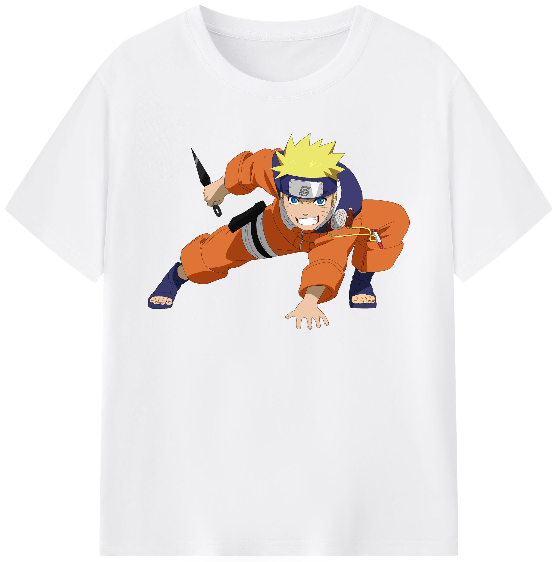 （画像用） NARUTO -ナルト- うずまき ナルト Uzumaki Naruto 綿100％半袖Tシャツ（フロントプリント）