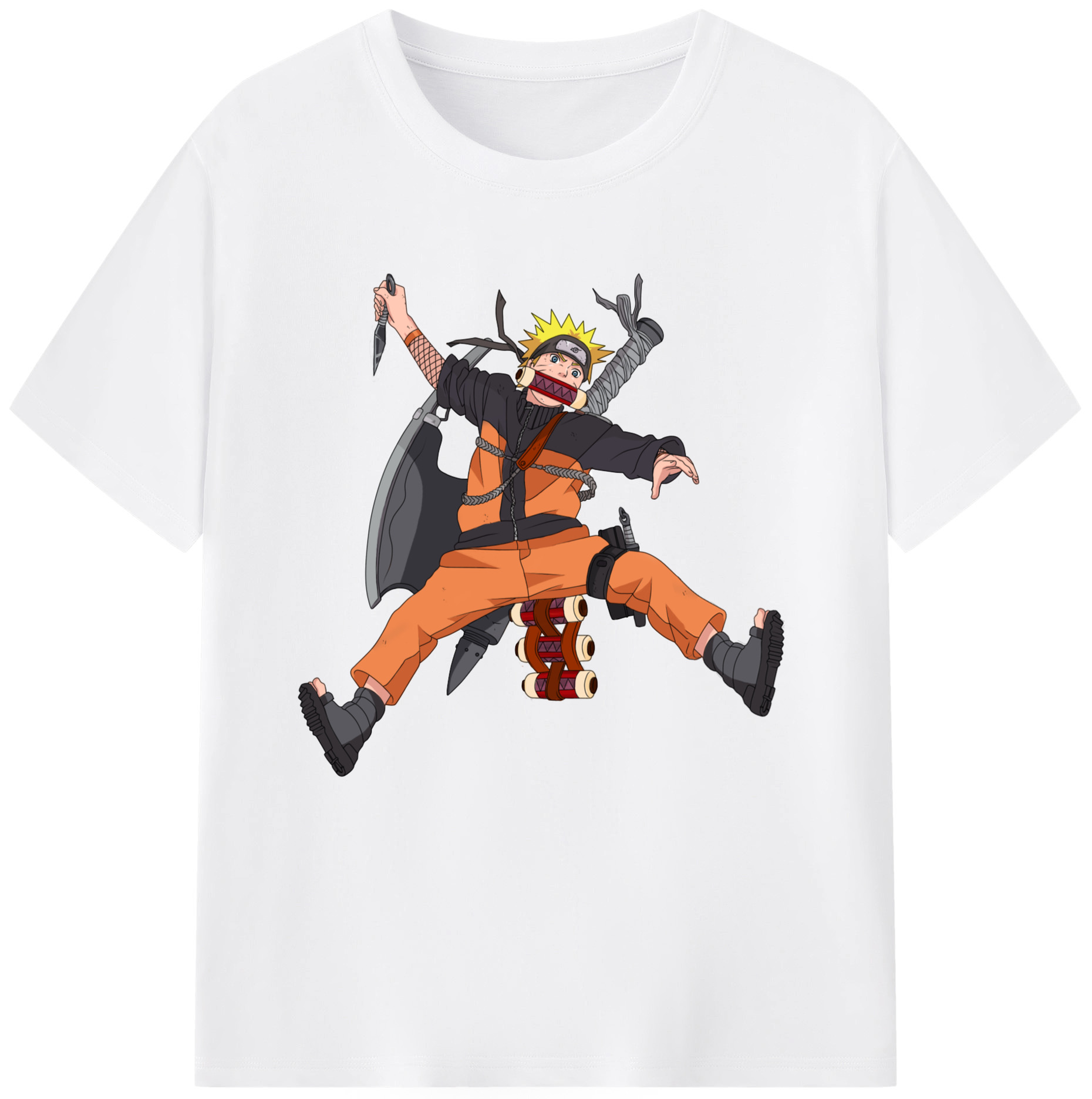 （画像用） NARUTO -ナルト- うずまき ナルト Uzumaki Naruto 綿100％半袖Tシャツ（フロントプリント）