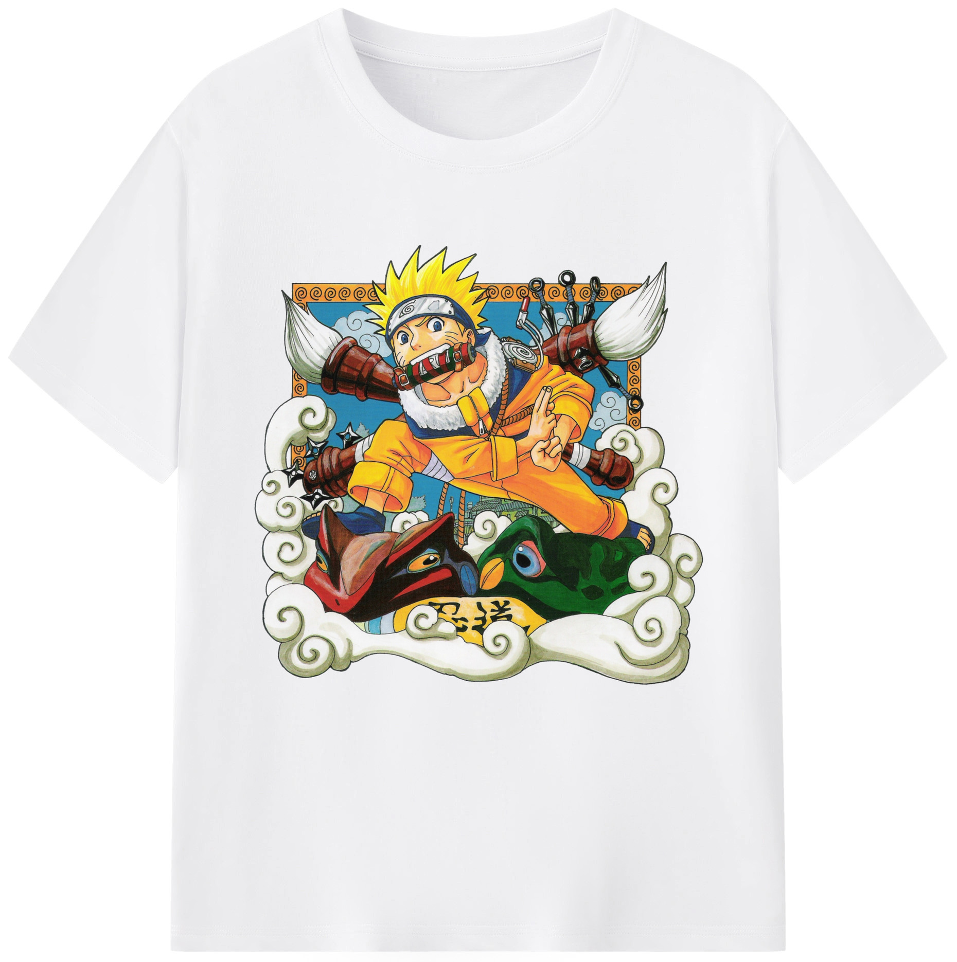 （画像用） NARUTO -ナルト- うずまき ナルト Uzumaki Naruto 綿100％半袖Tシャツ（フロントプリント）