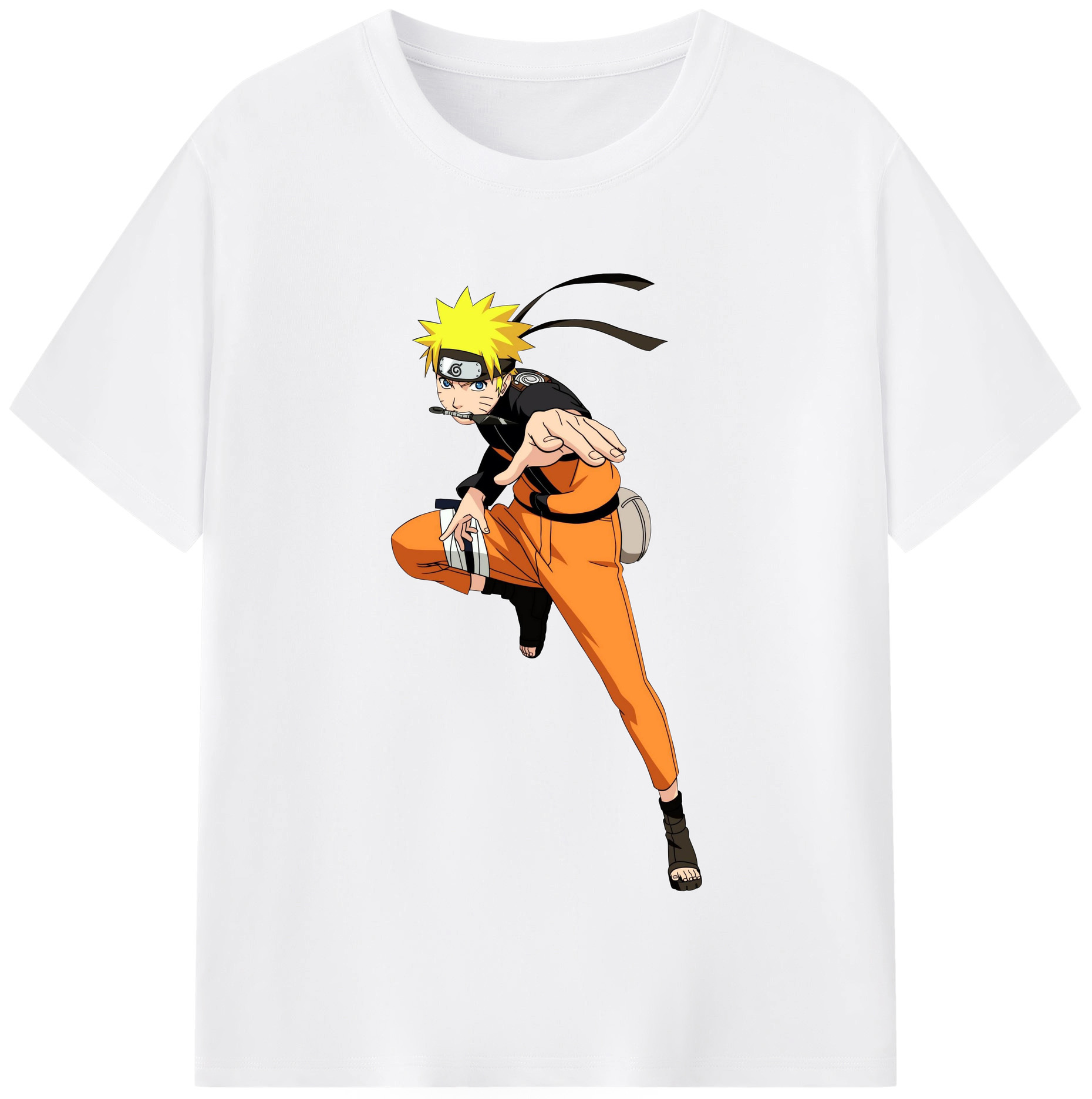 （画像用） NARUTO -ナルト- うずまき ナルト Uzumaki Naruto 綿100％半袖Tシャツ（フロントプリント）