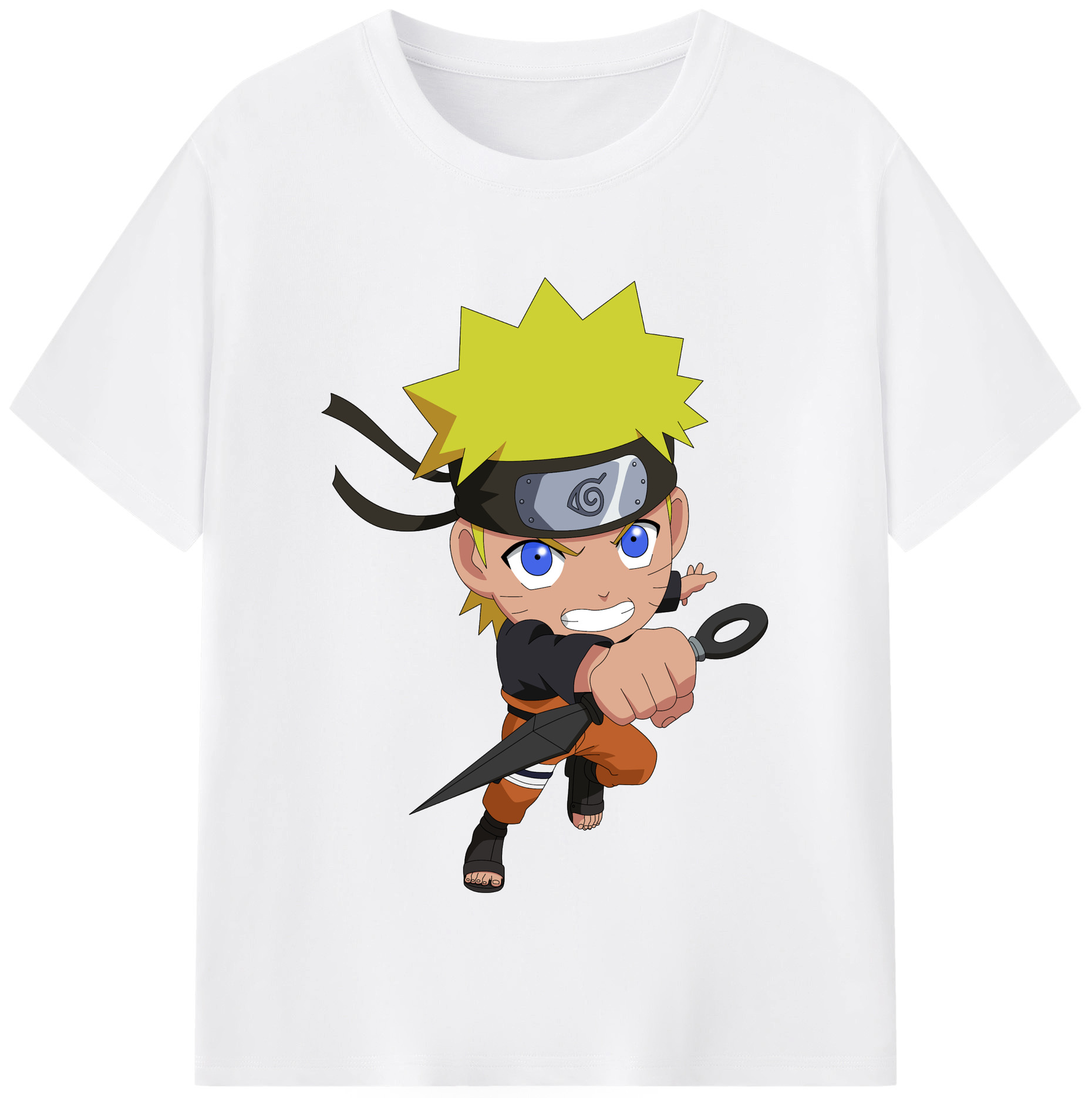 （画像用） NARUTO -ナルト- うずまき ナルト Uzumaki Naruto 綿100％半袖Tシャツ（フロントプリント）