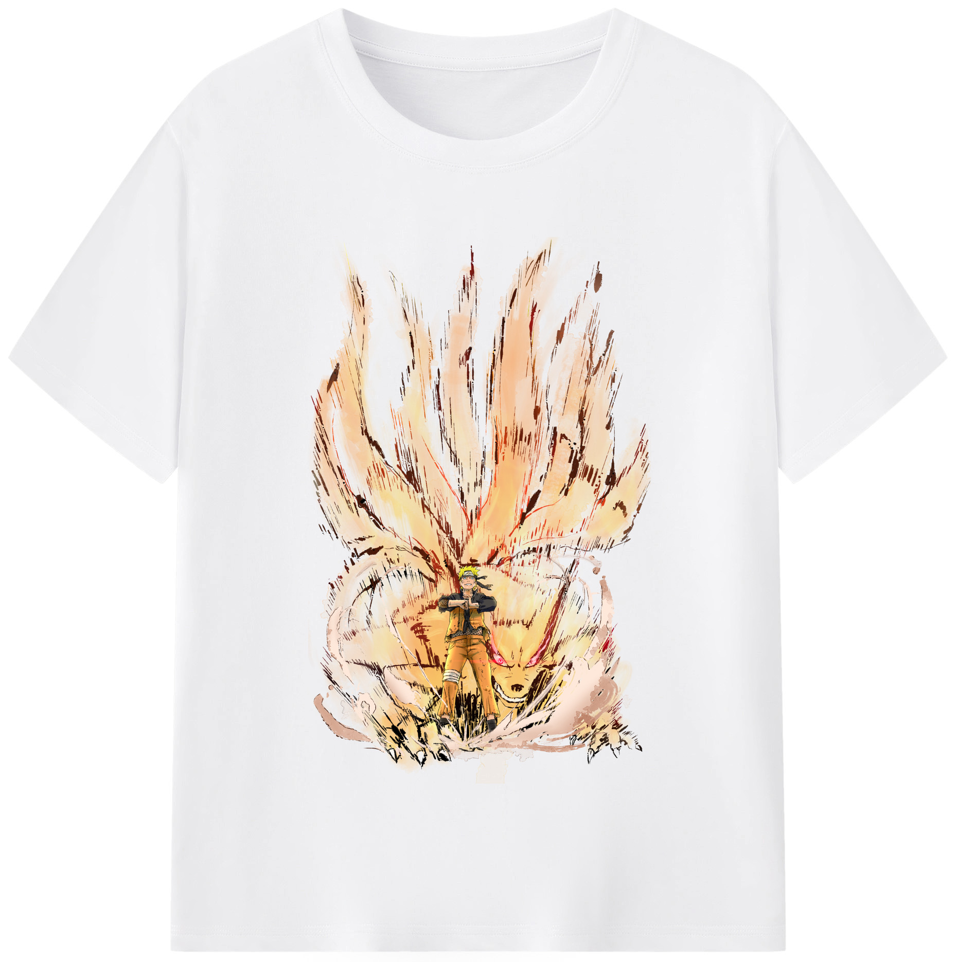 （画像用） NARUTO -ナルト- うずまき ナルト Uzumaki Naruto 綿100％半袖Tシャツ（フロントプリント）